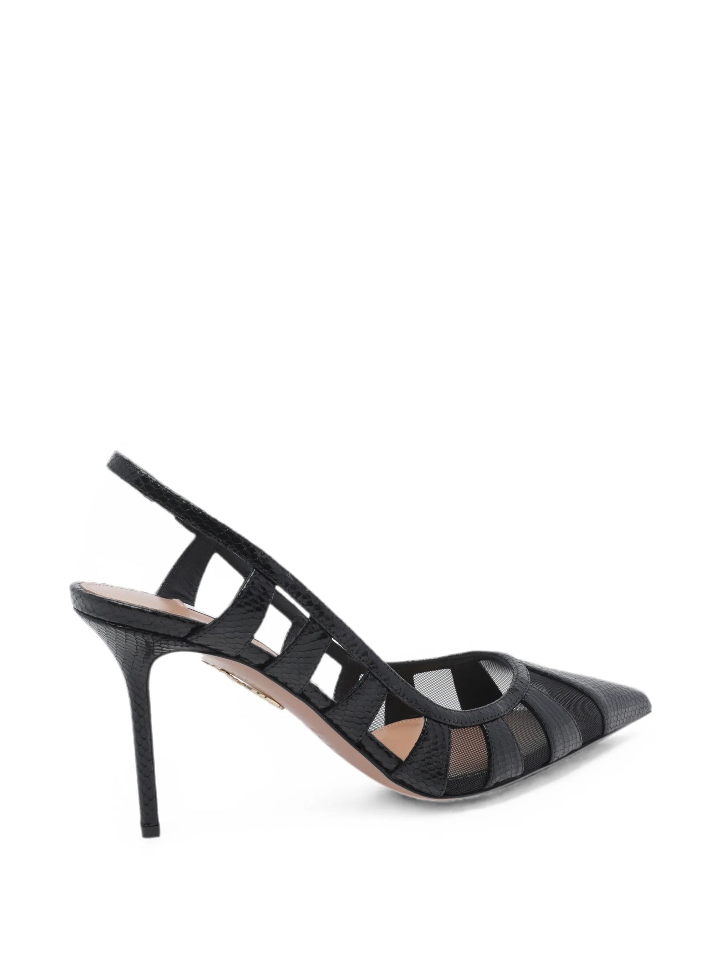 Screen mesh-panelled pumps