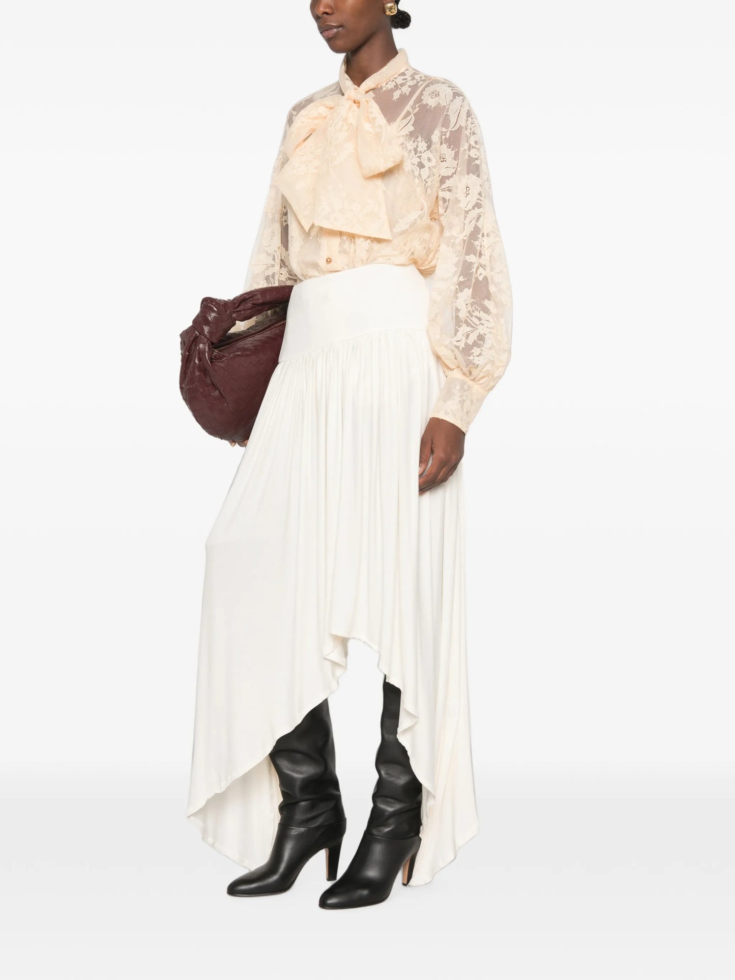 pussy-bow lace blouse