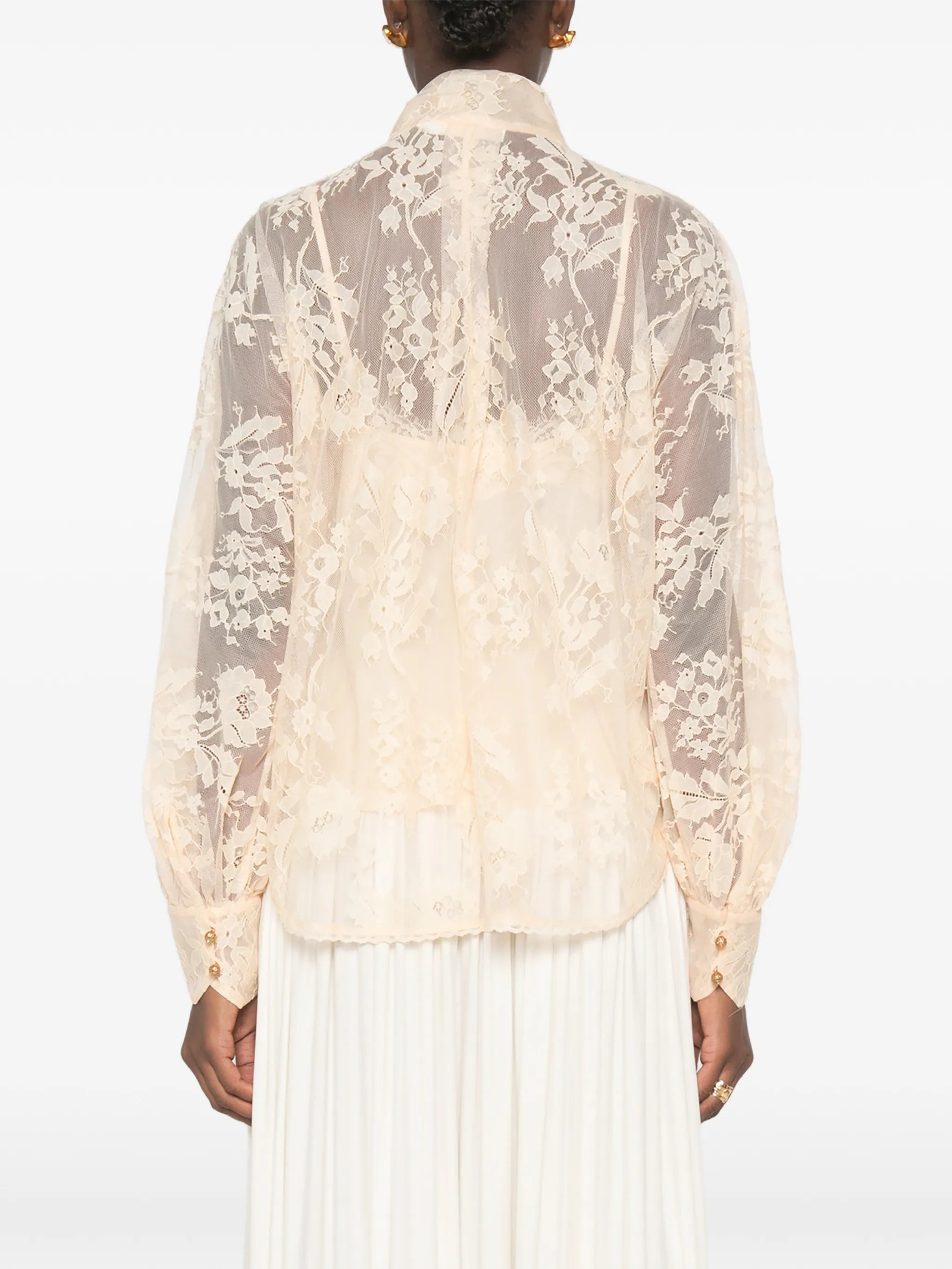 pussy-bow lace blouse