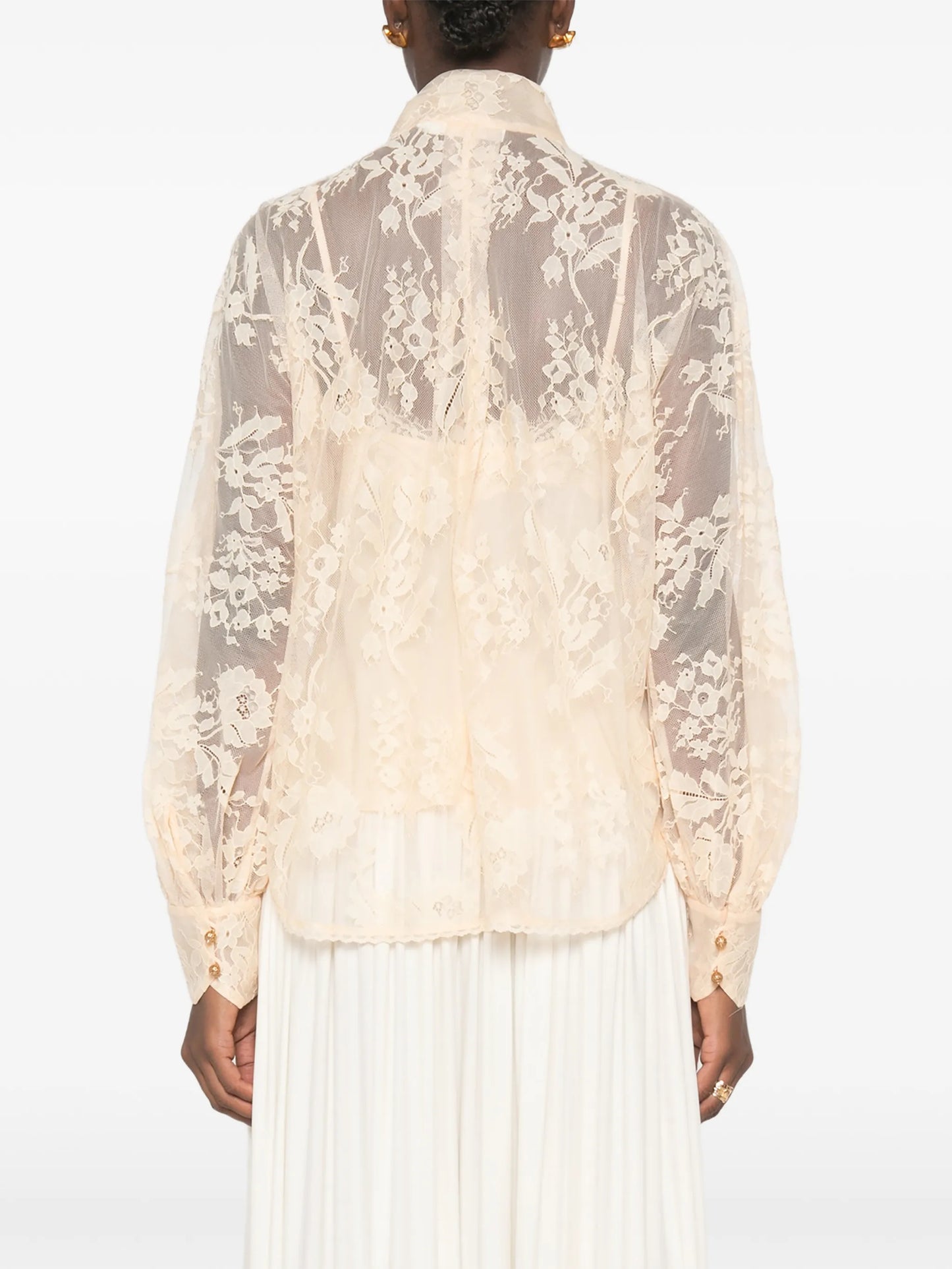 pussy-bow lace blouse