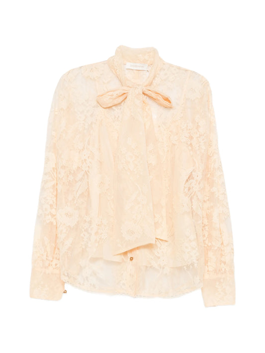 pussy-bow lace blouse