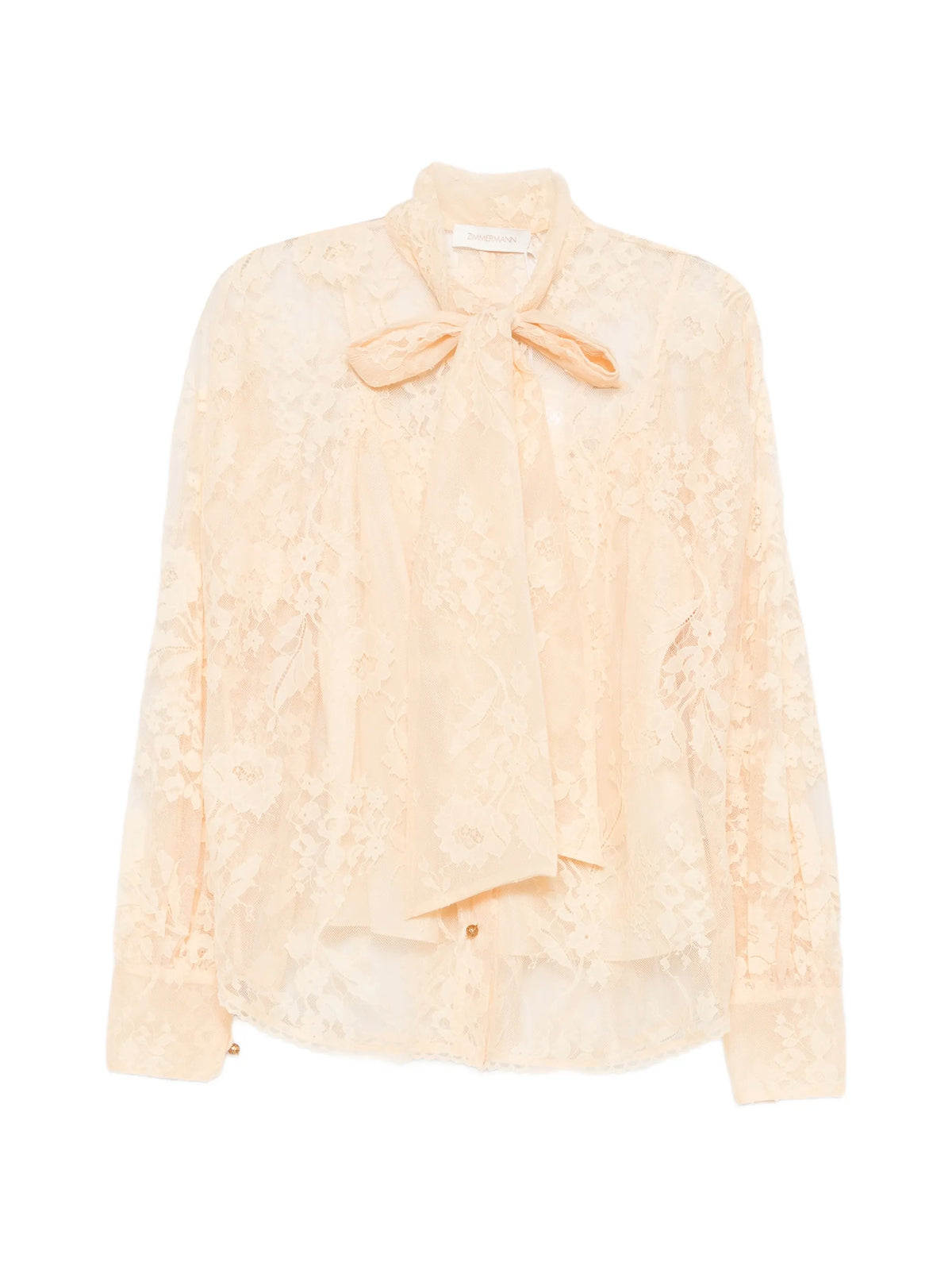 Valiant floral-lace pussy-bow shirt
