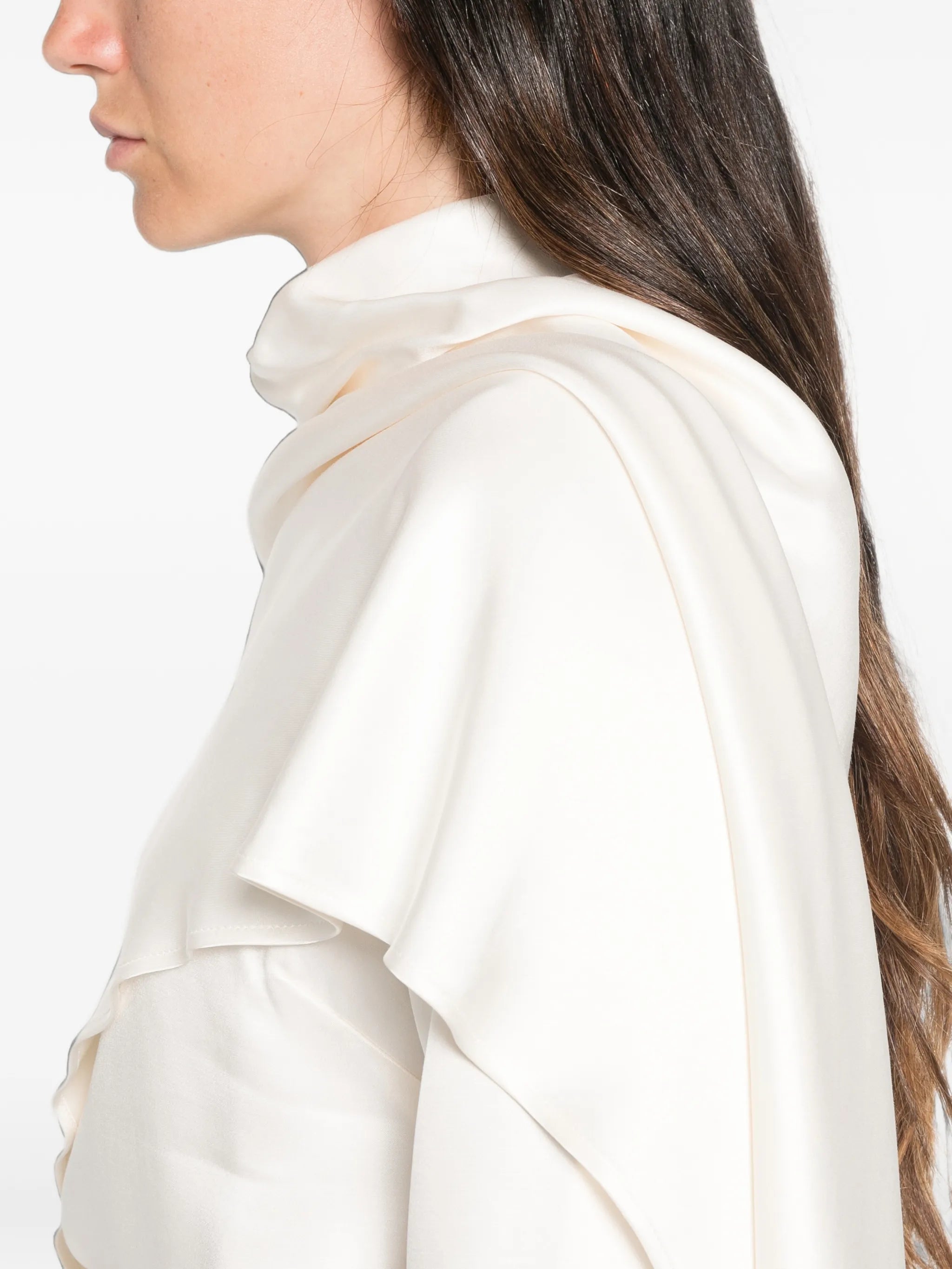 satin draped blouse