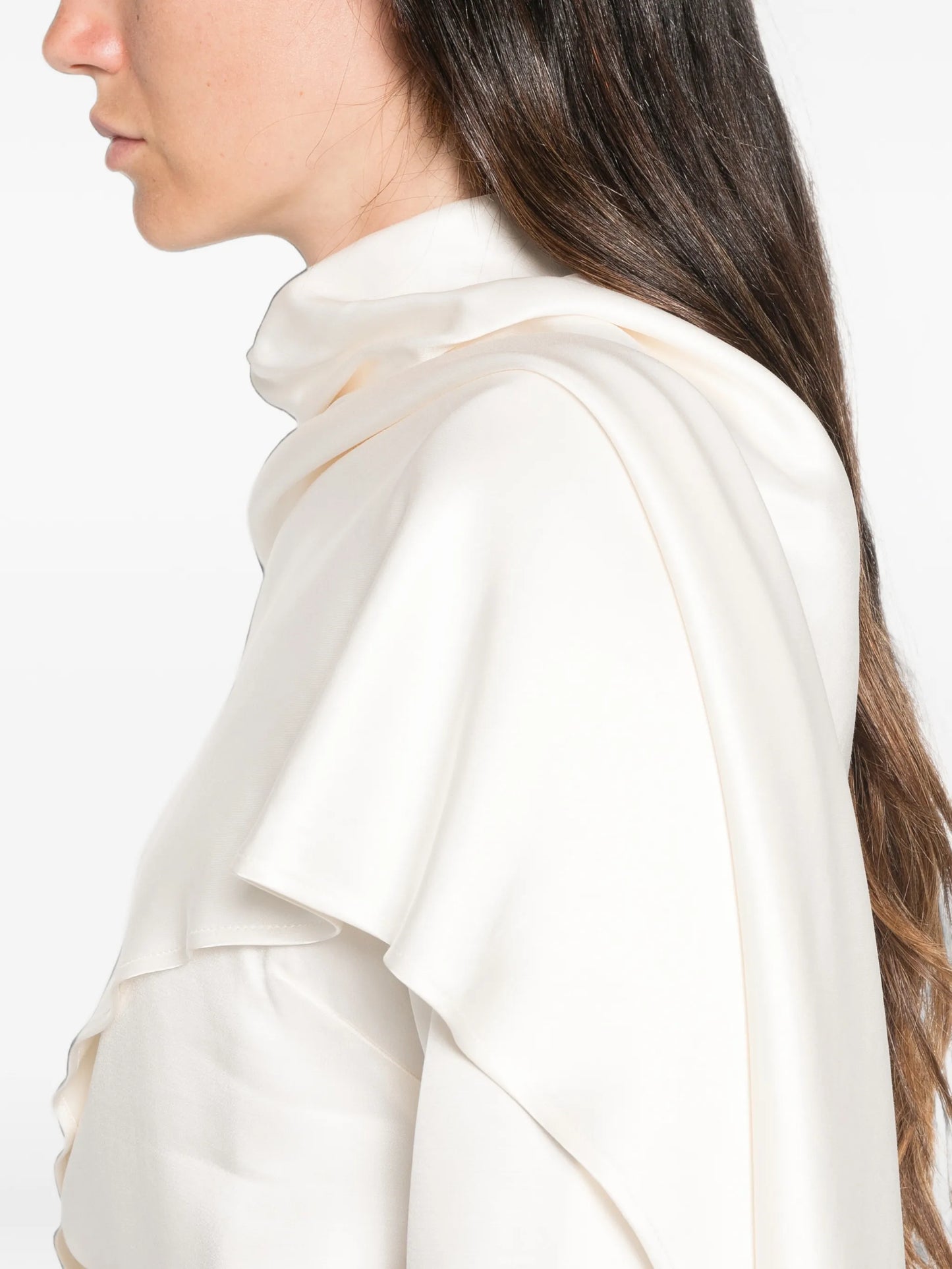 satin draped blouse