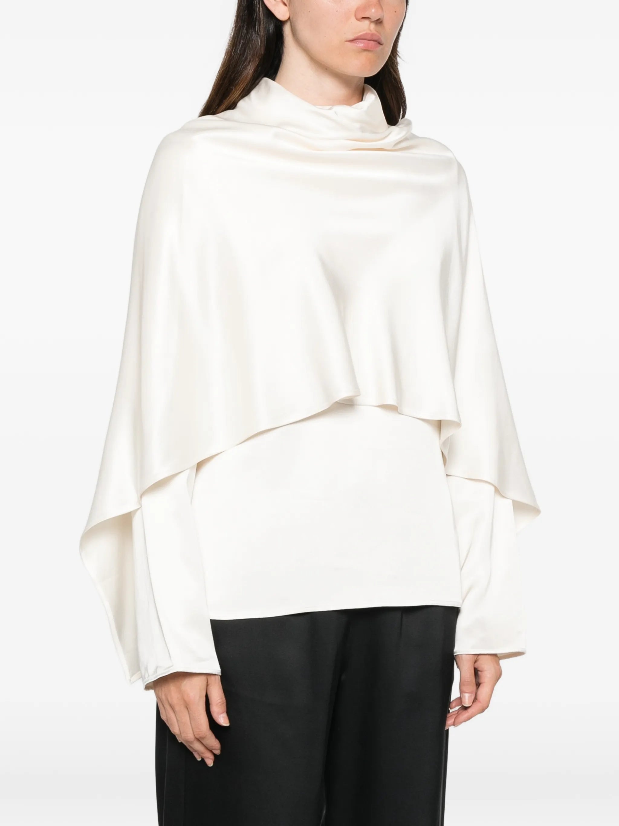 satin draped blouse
