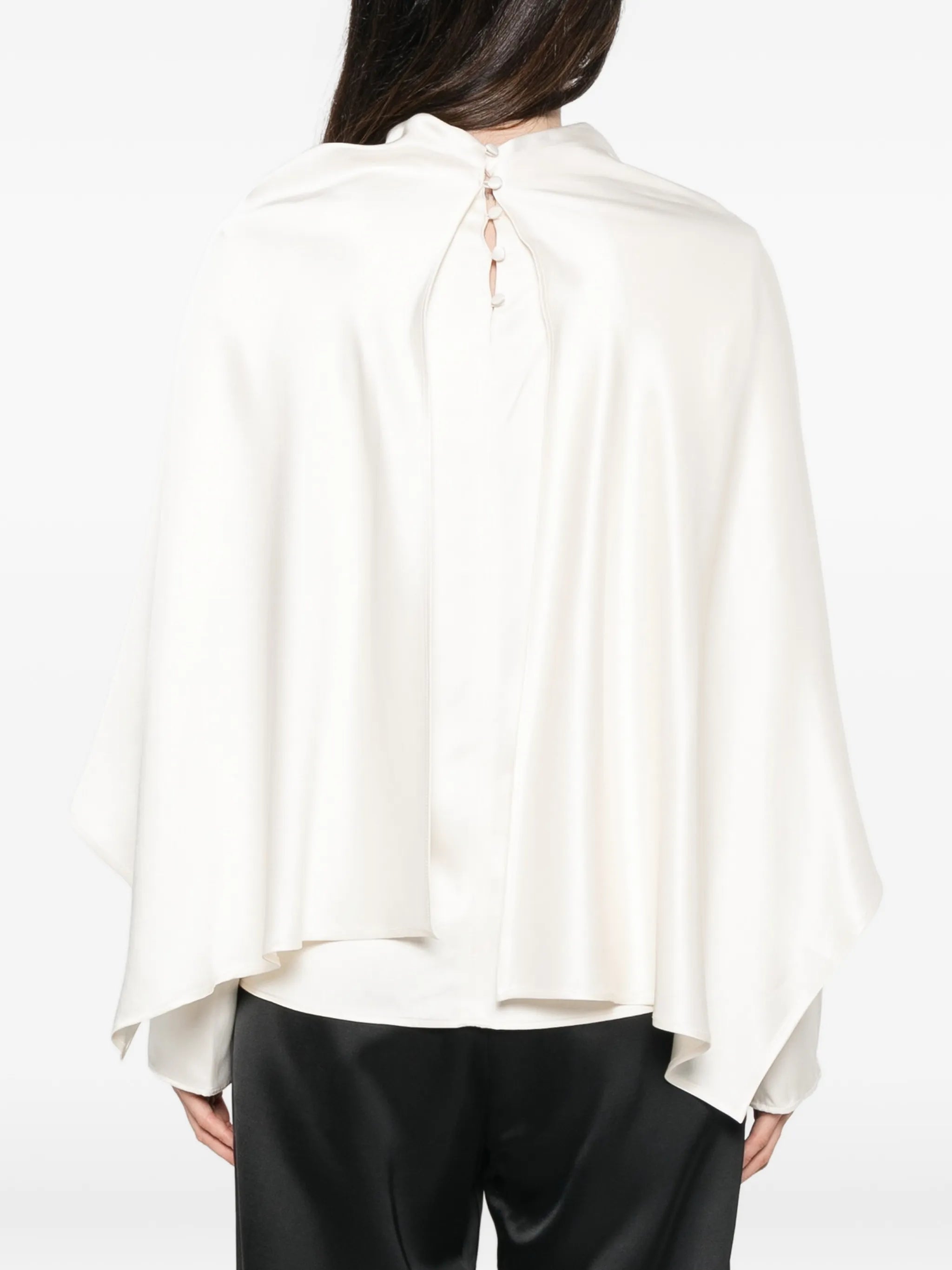 satin draped blouse