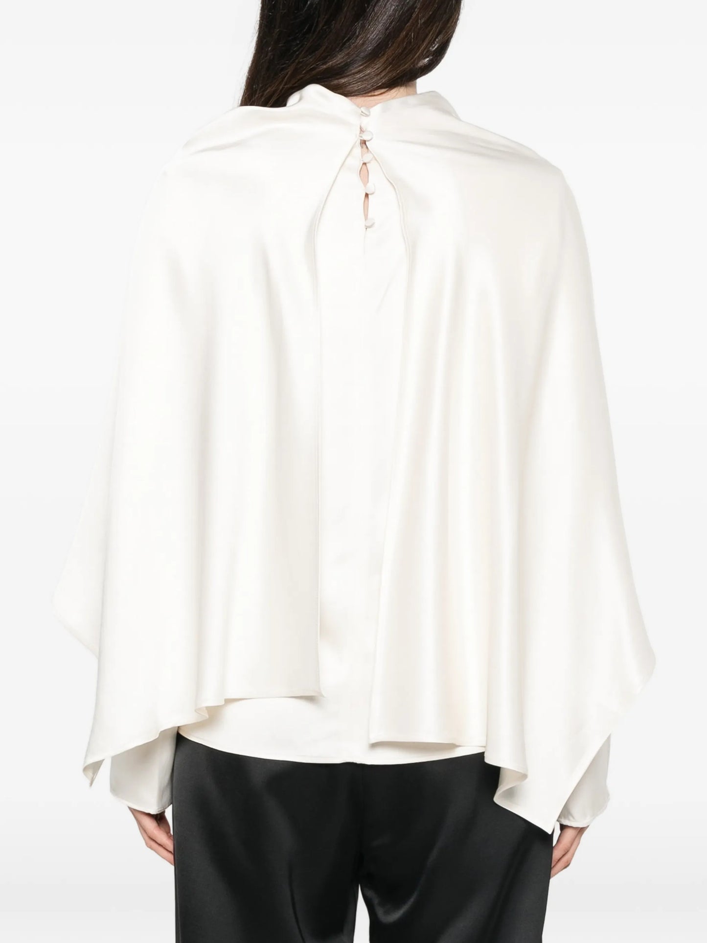satin draped blouse