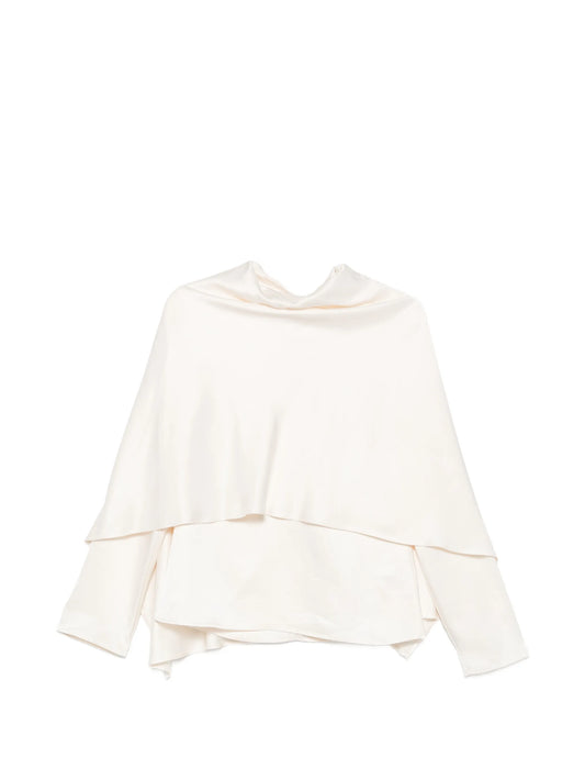 satin draped blouse