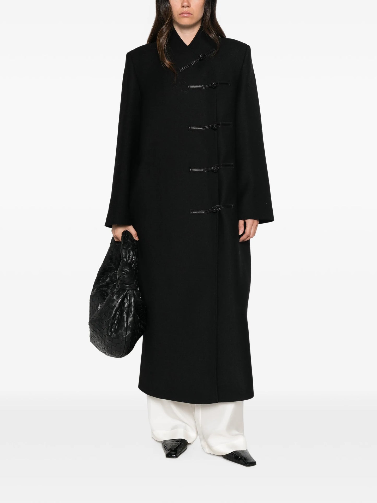 Pankou-closure wool coat