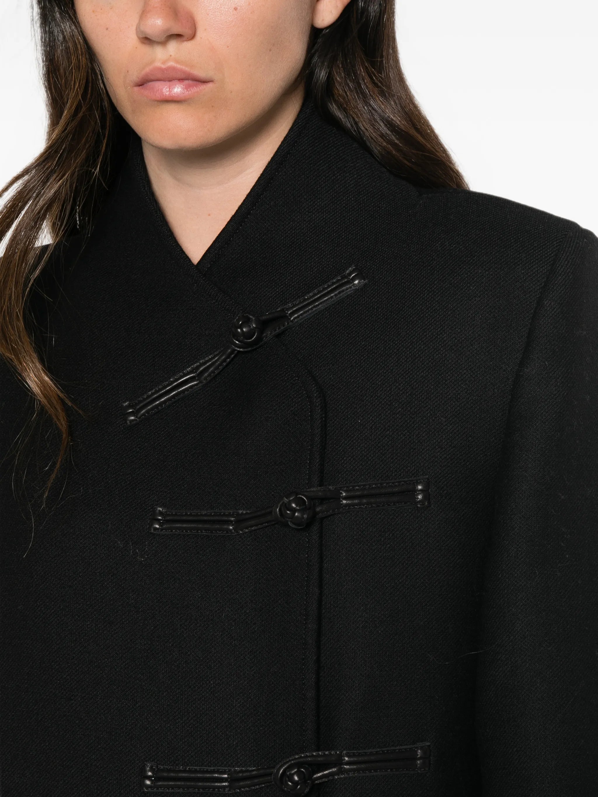 Pankou-closure wool coat