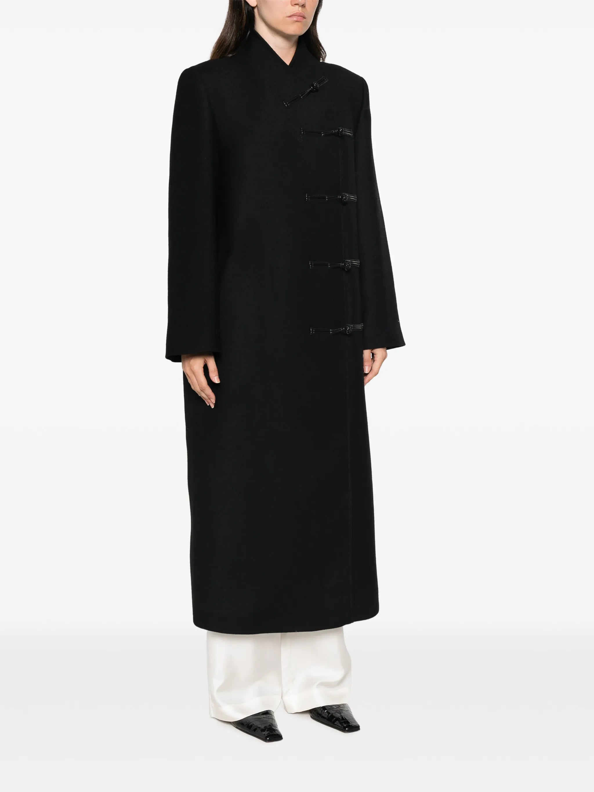 Pankou-closure wool coat