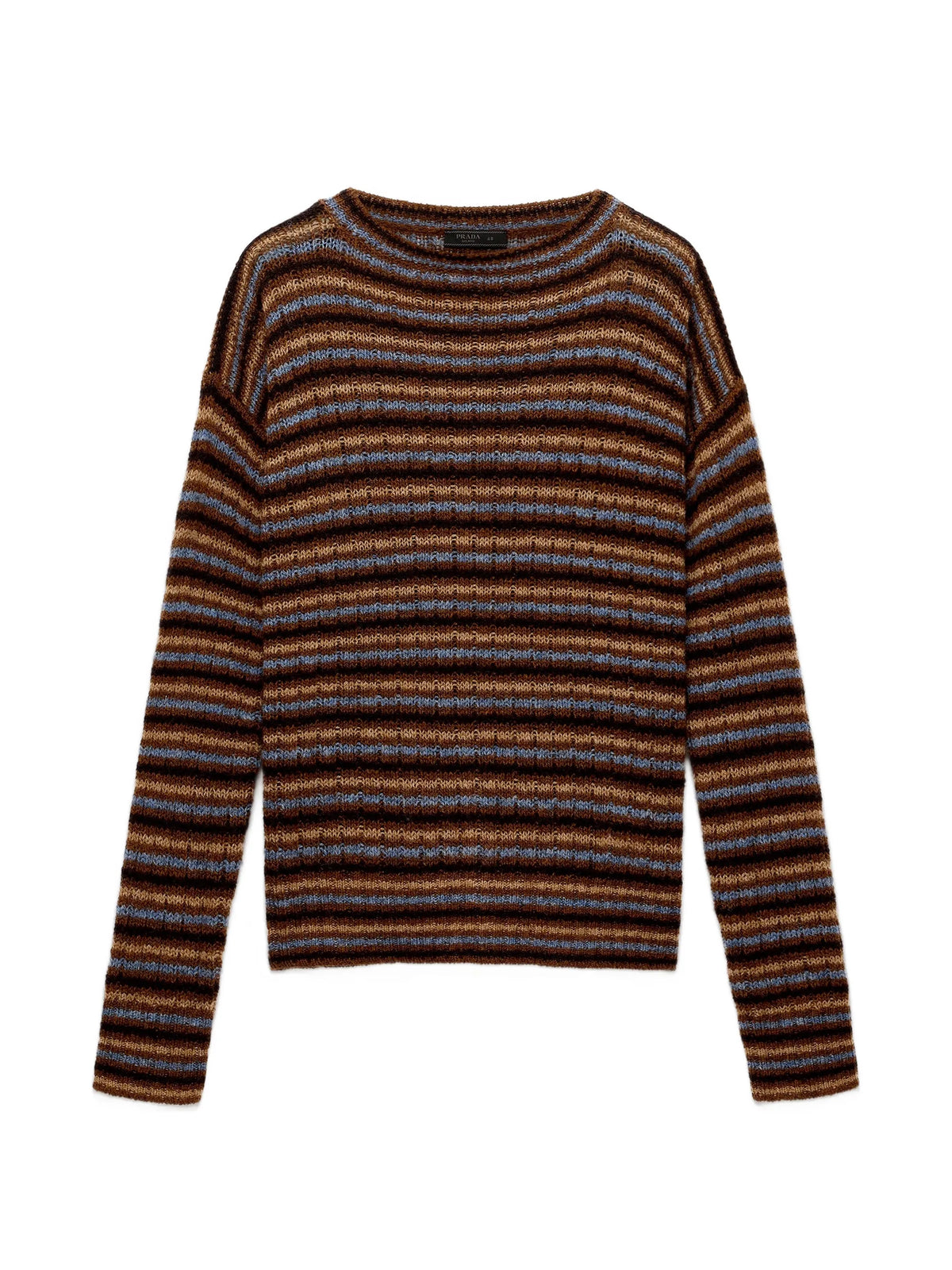striped open-knit sweater