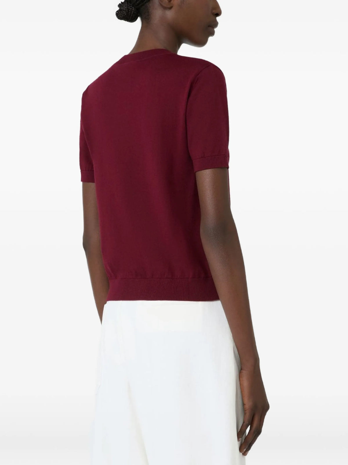 short-sleeve crew-neck sweater
