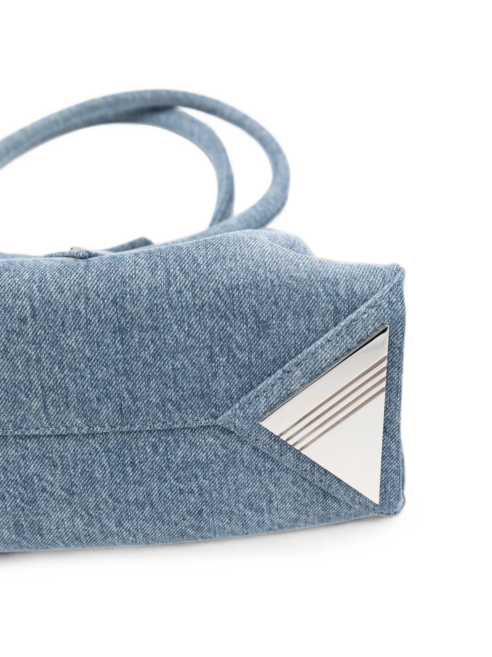 denim-effect shoulder bag
