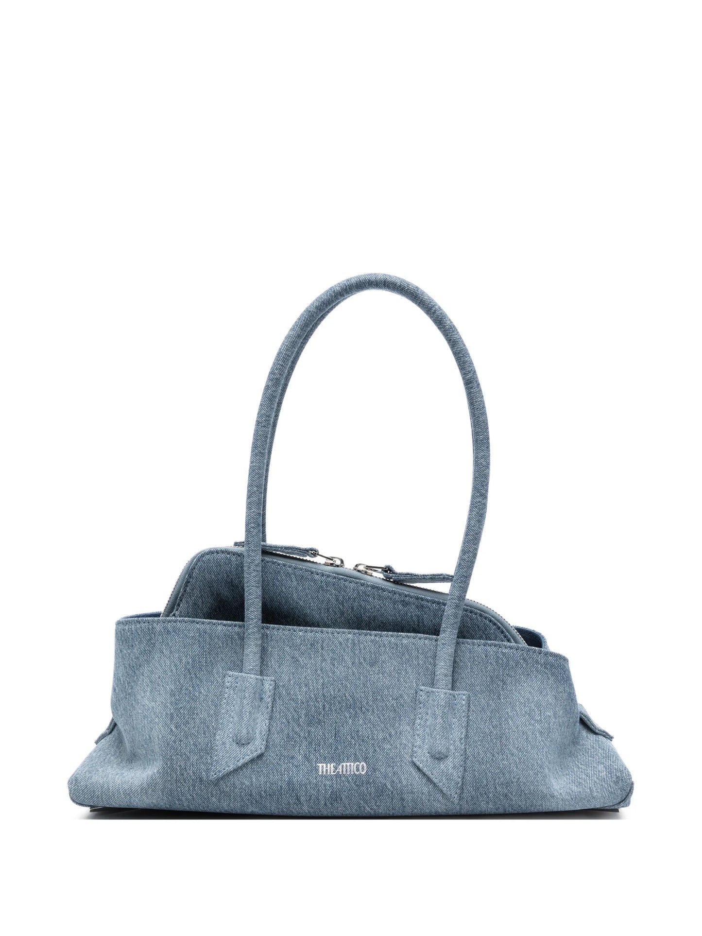 denim-effect shoulder bag