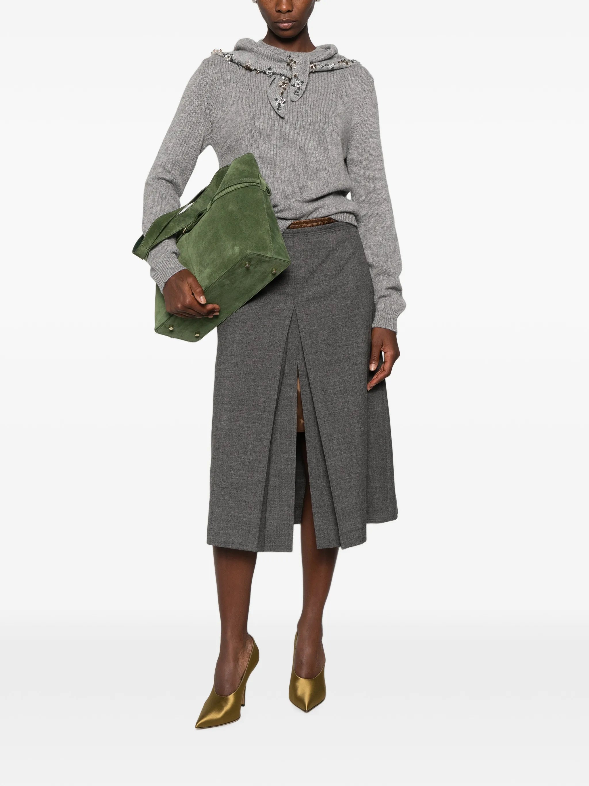 crystal-embellished cashmere sweater