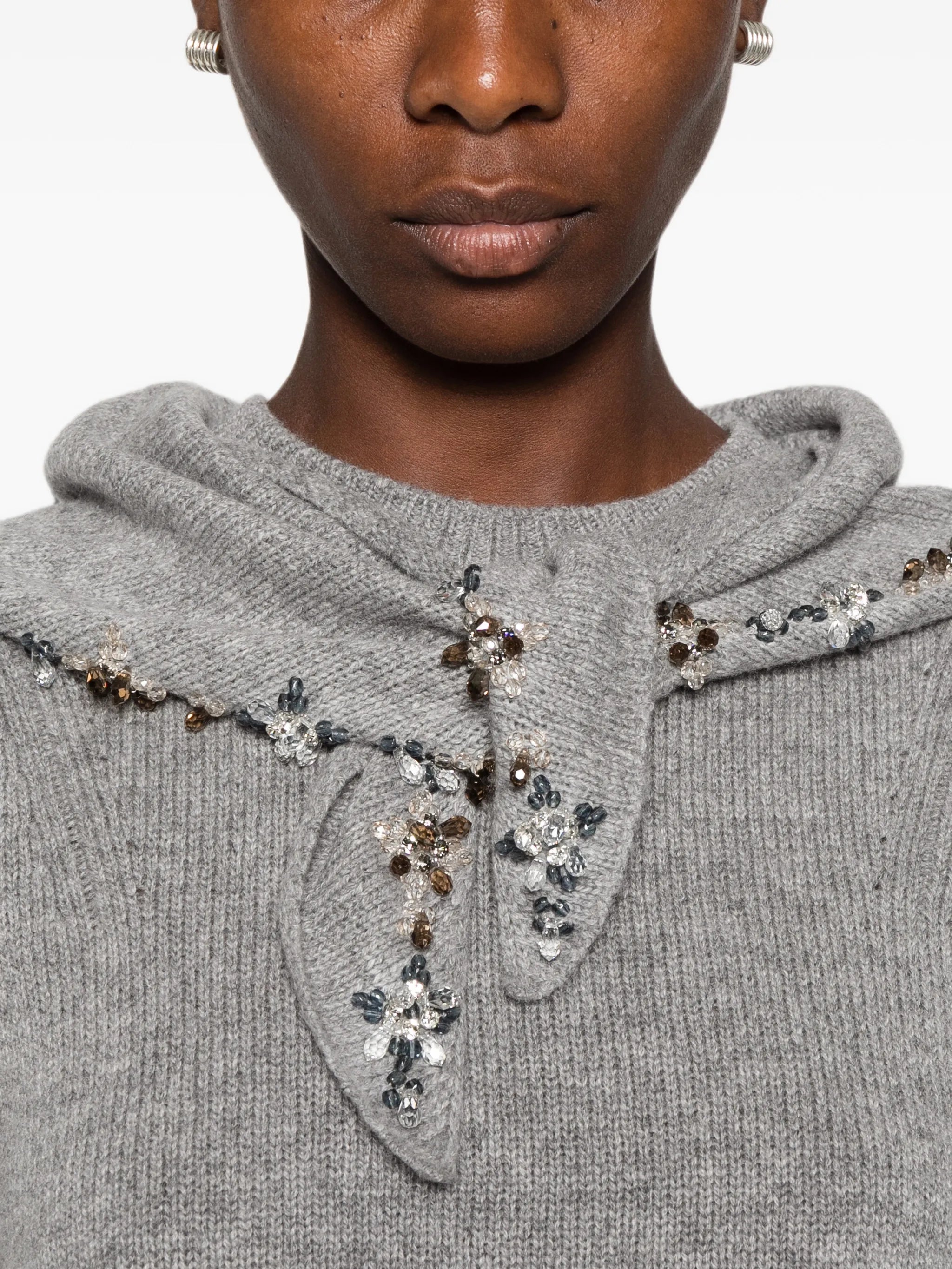 crystal-embellished cashmere sweater