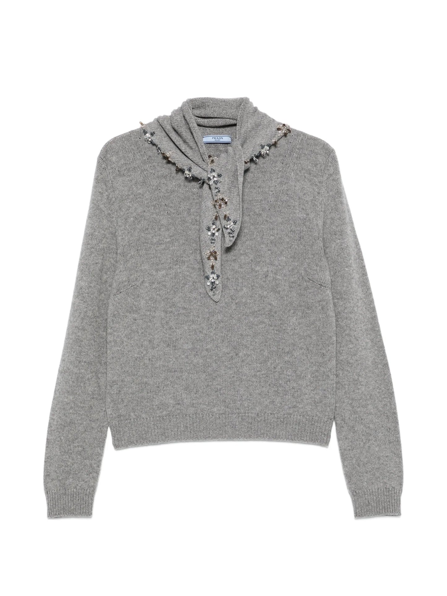 crystal-embellished cashmere sweater