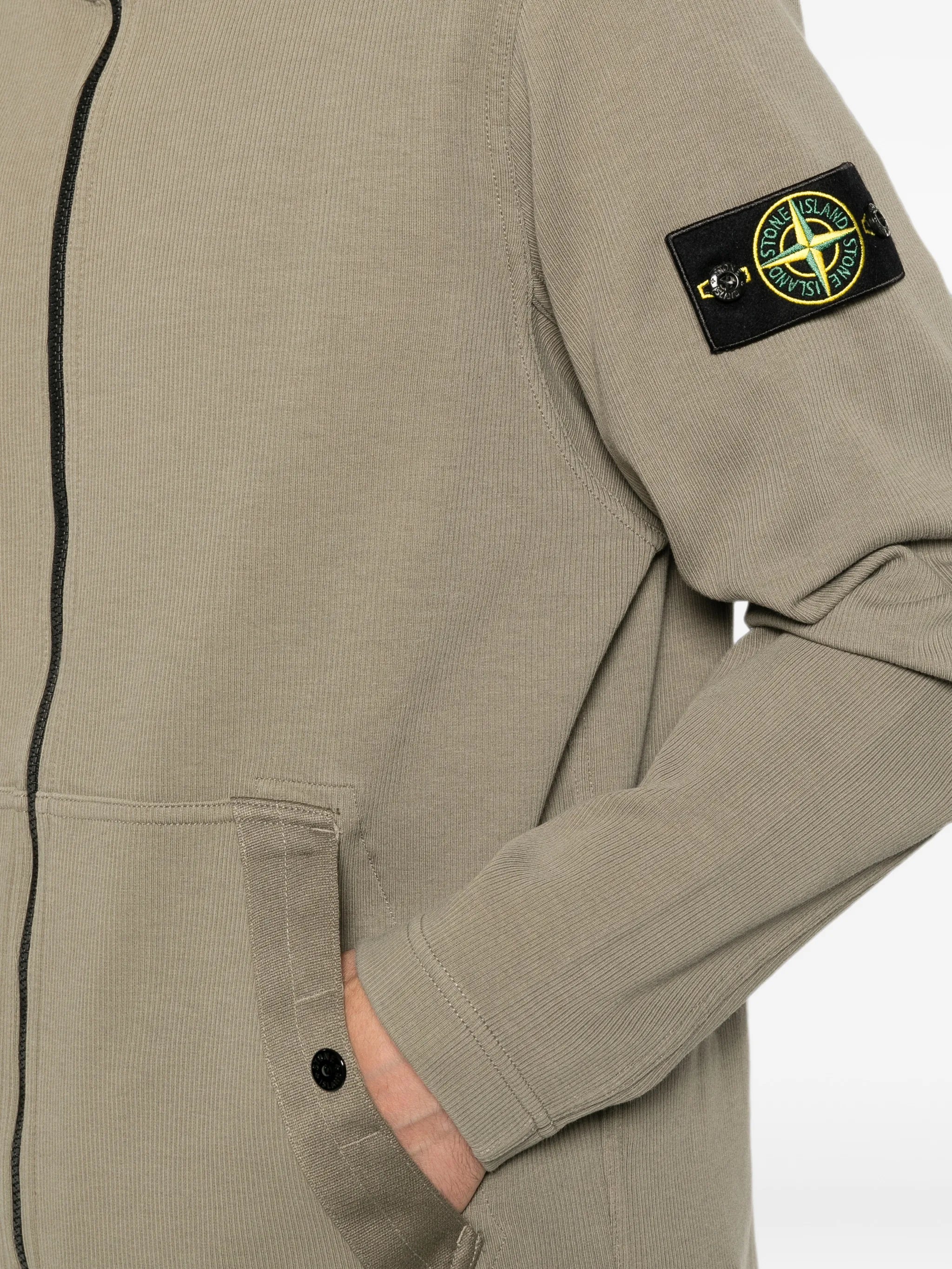 logo-patch zip-up hoodie