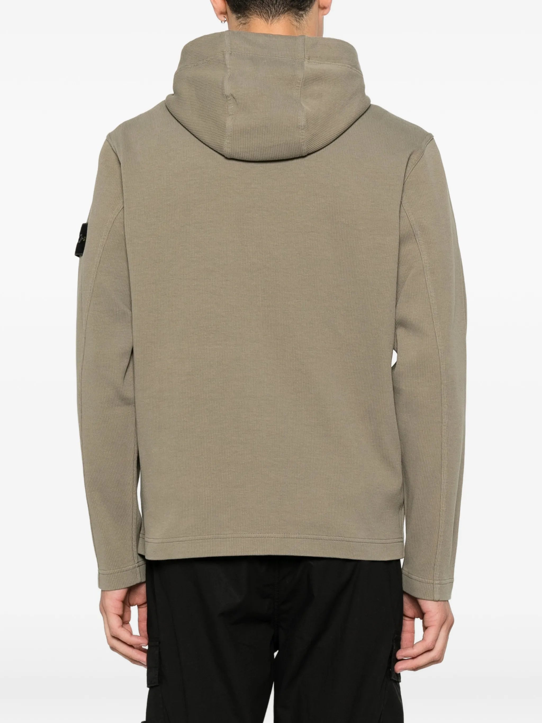 logo-patch zip-up hoodie