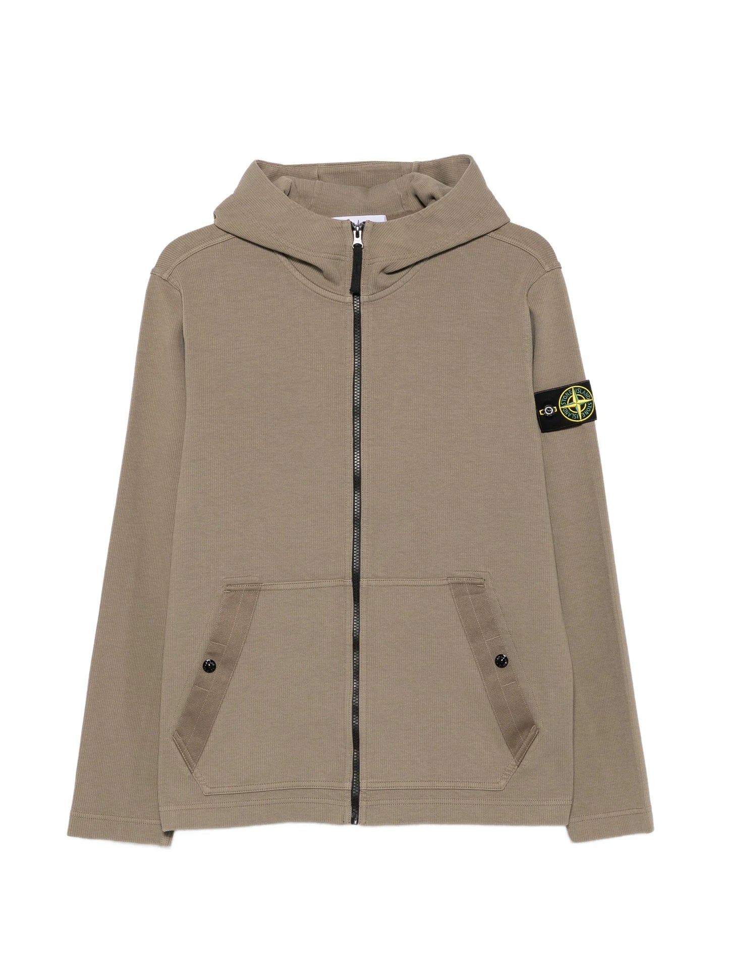 logo-patch zip-up hoodie