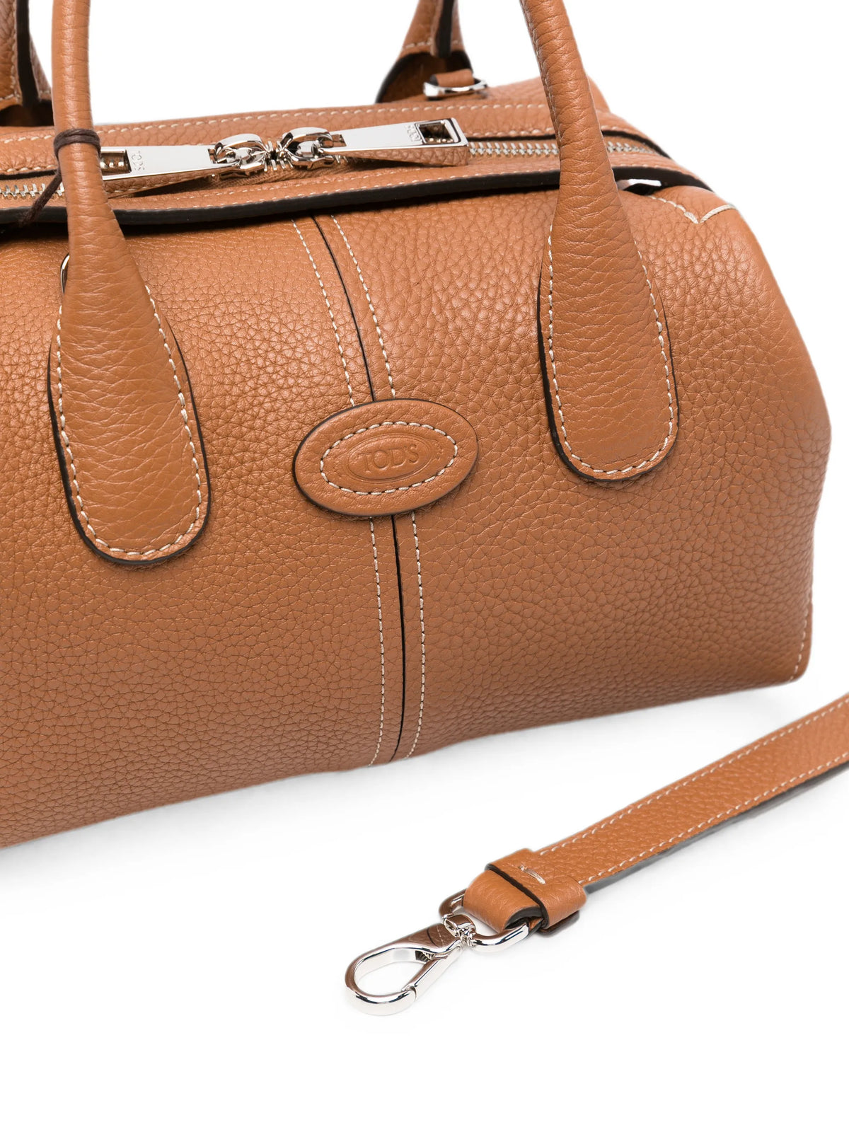 mini logo-patch pebbled tote bag