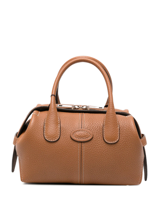 mini logo-patch pebbled tote bag