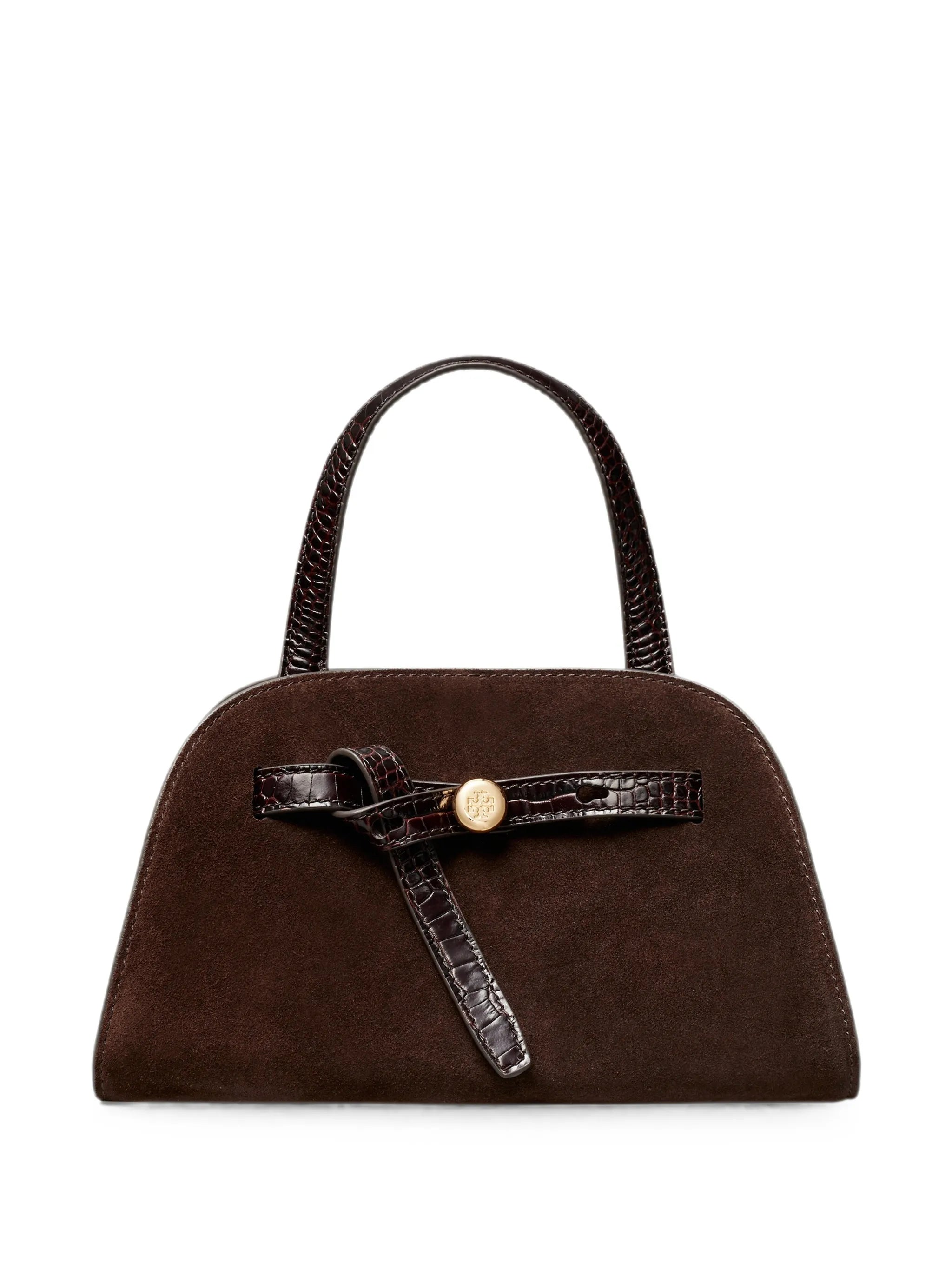 croc-effect suede tote bag