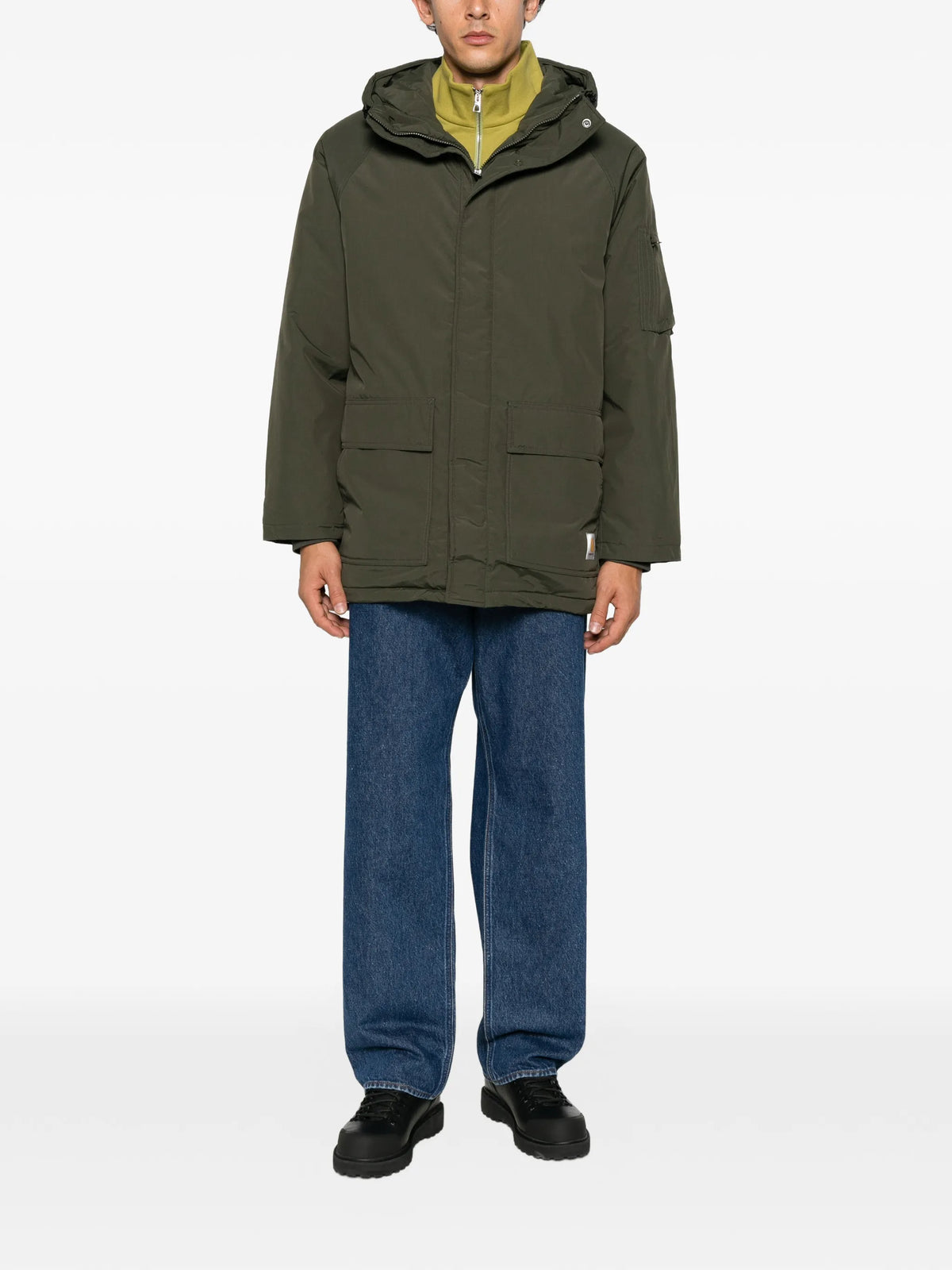 Standwood hooded logo-patch jacket