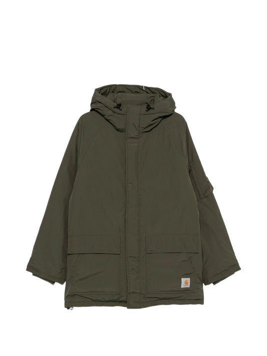 Standwood hooded logo-patch jacket