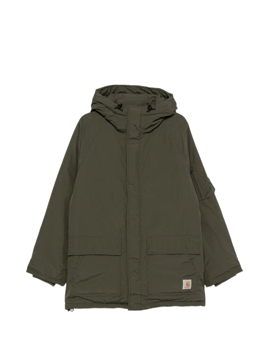 Standwood hooded logo-patch jacket