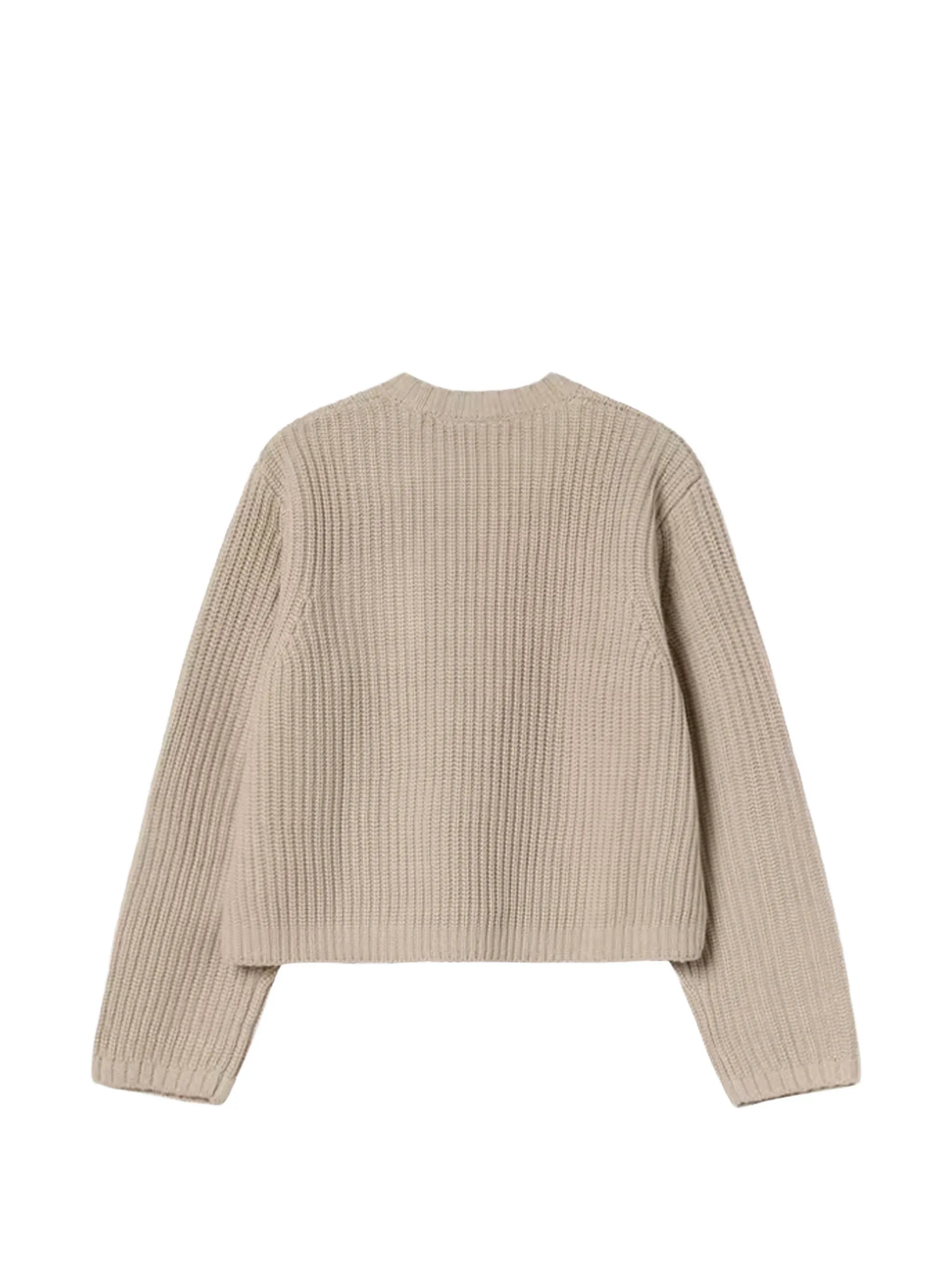 Mira logo-patch ribbed-knit sweater