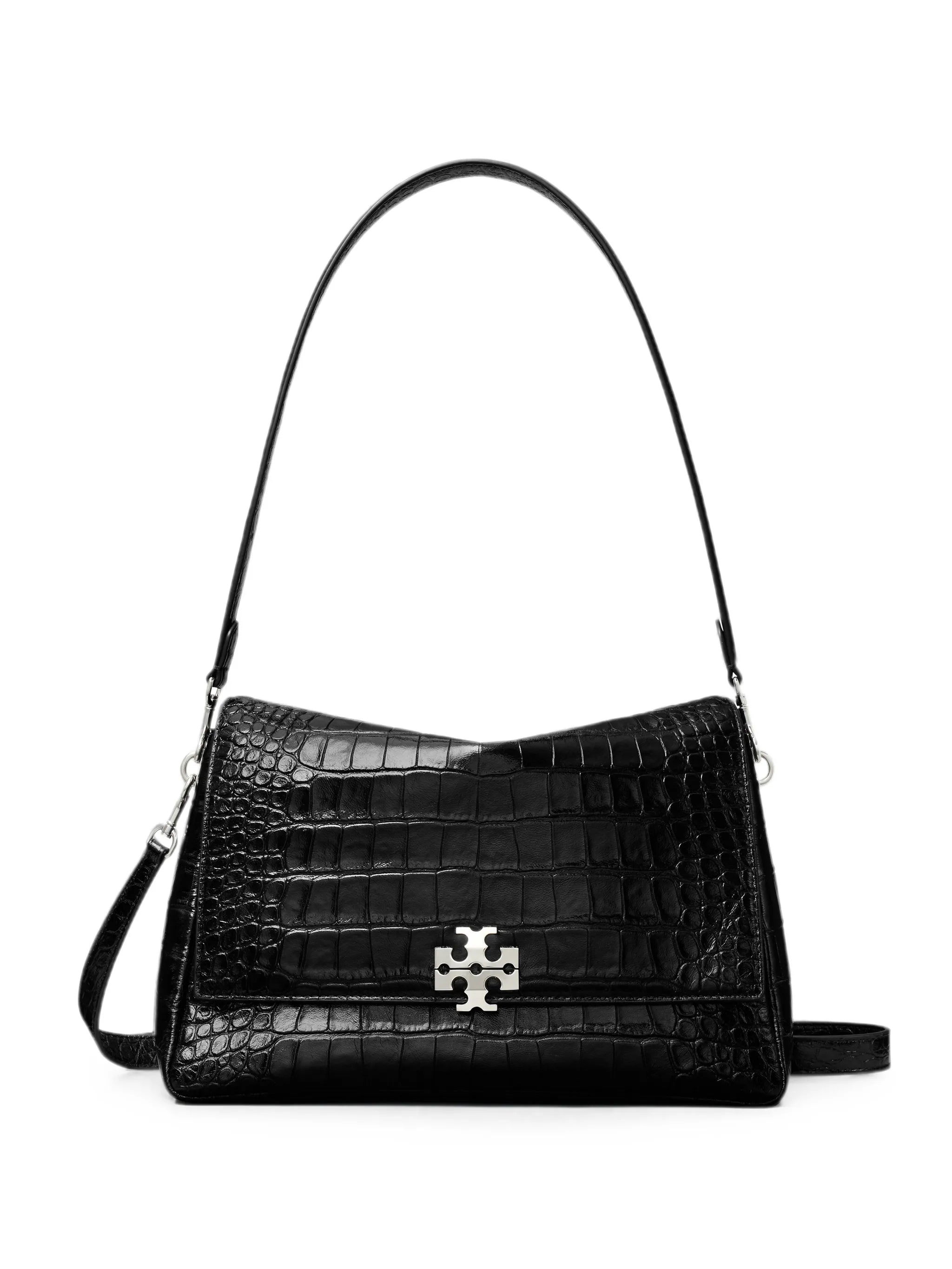 croc-effect logo-plaque tote bag