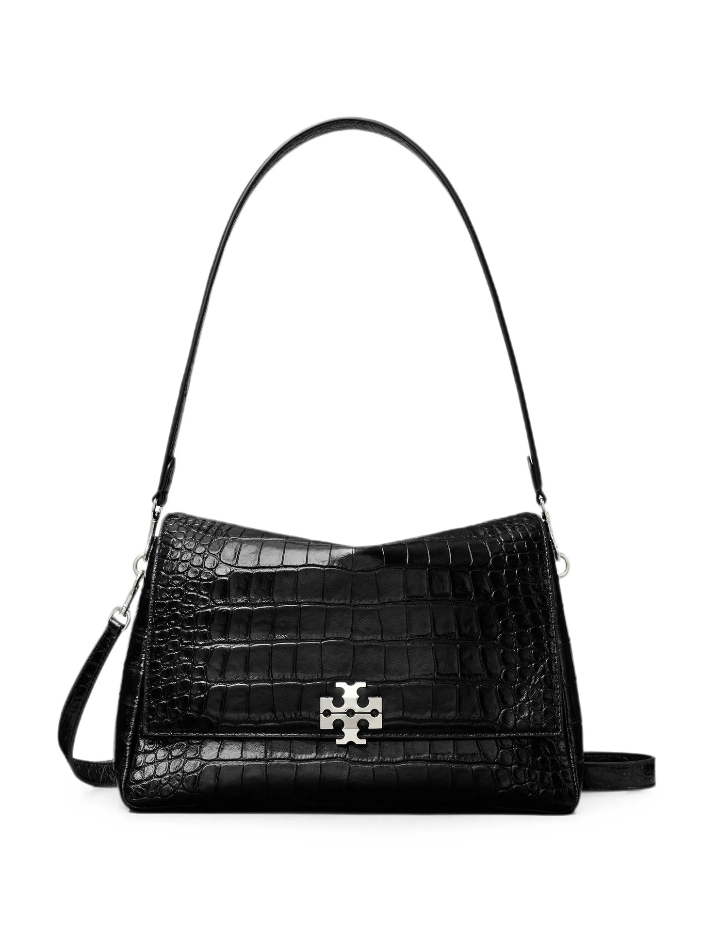 croc-effect logo-plaque tote bag