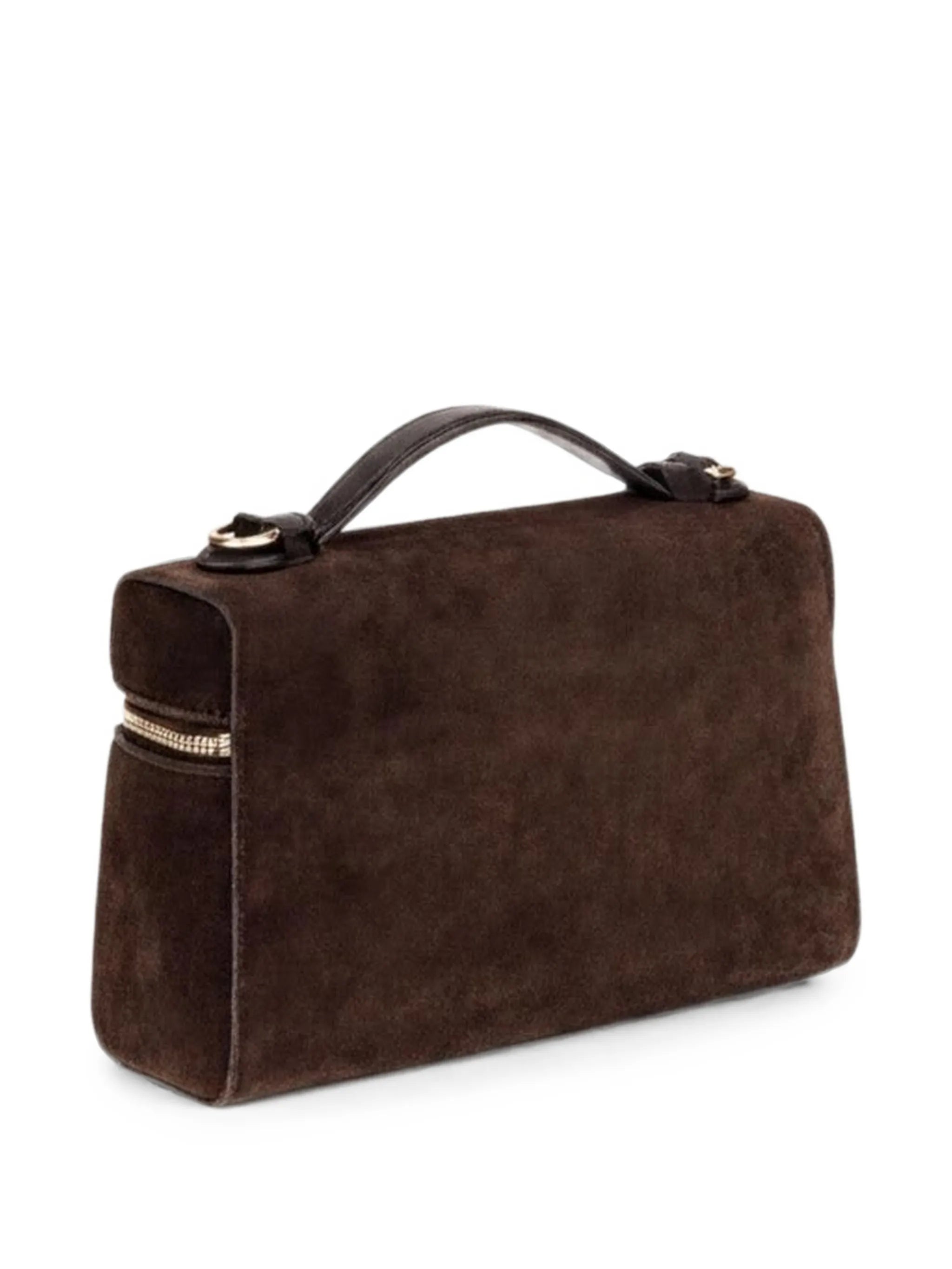 Romy logo-plaque suede tote bag