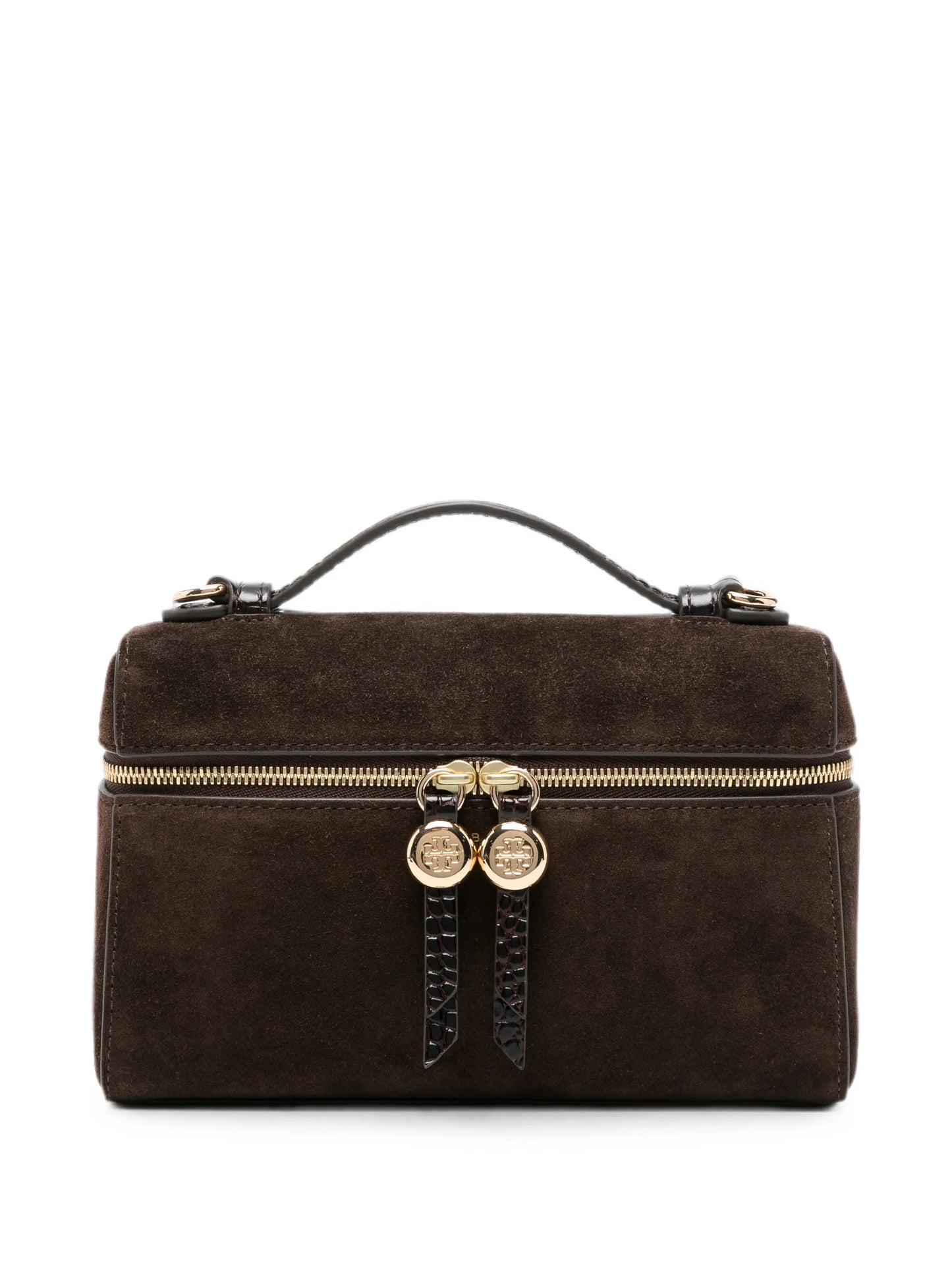 Romy logo-plaque suede tote bag