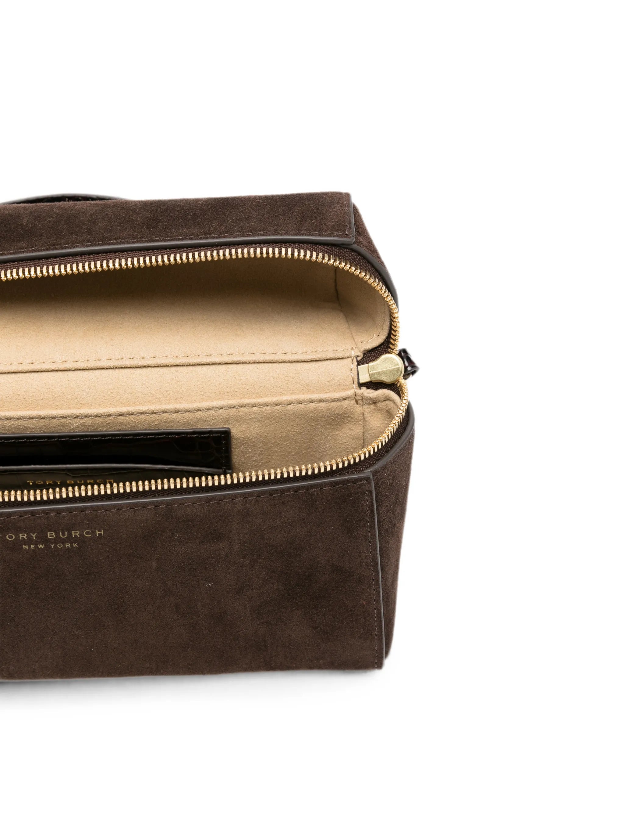 Romy logo-plaque suede tote bag