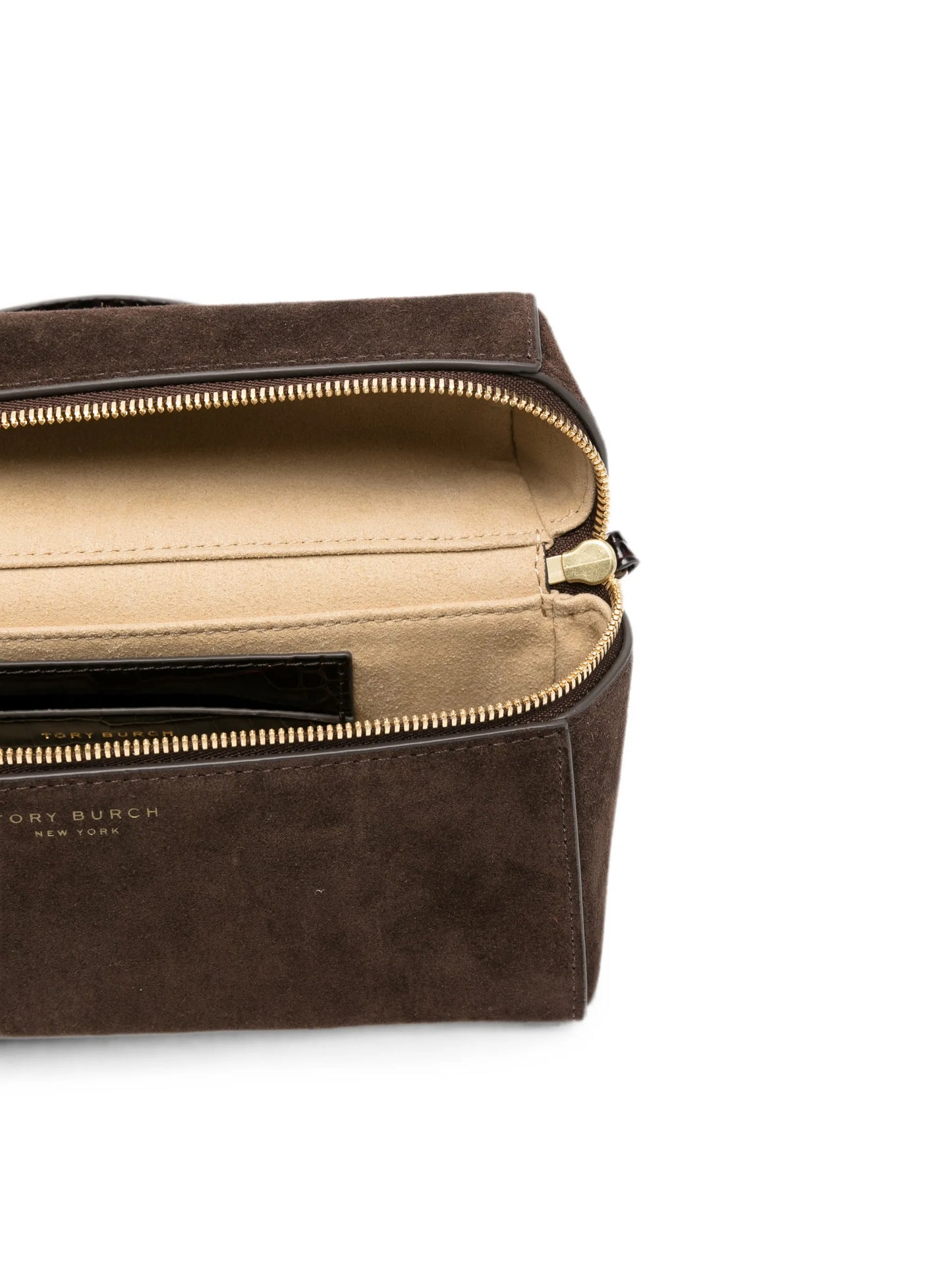 Romy logo-plaque suede tote bag