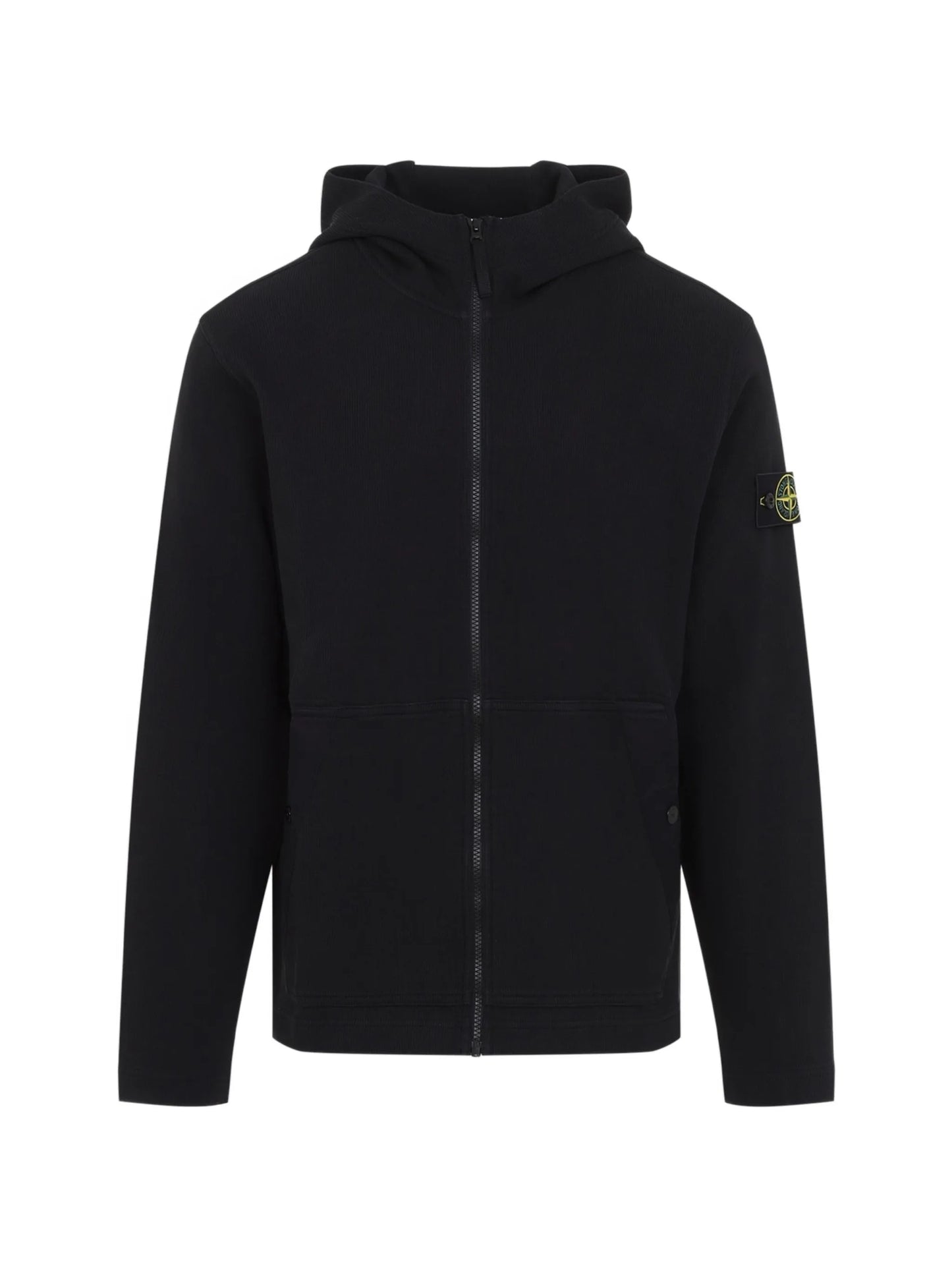 logo-patch zip-up hoodie