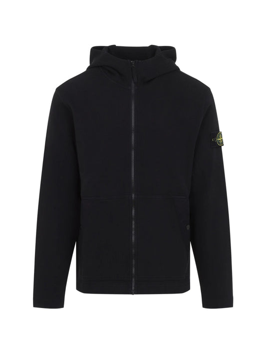 logo-patch zip-up hoodie