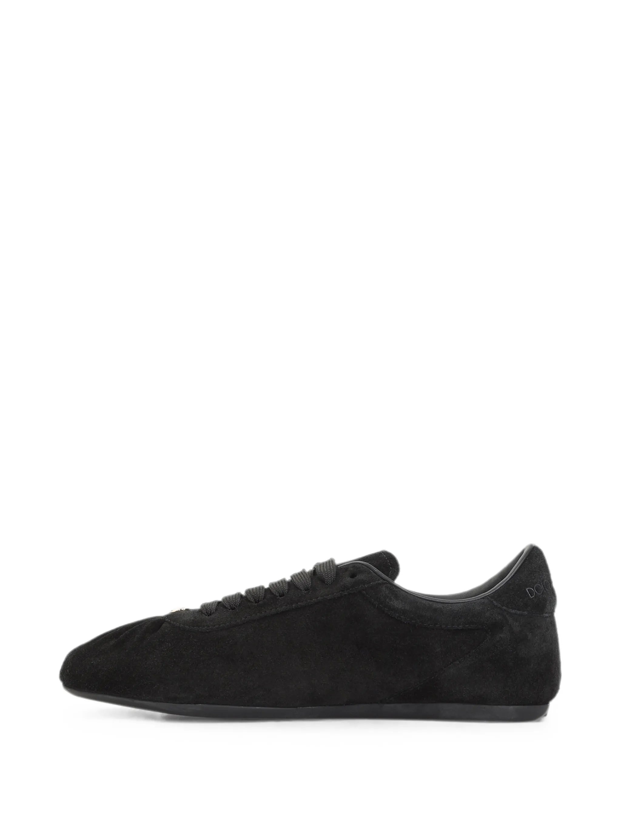 logo-plaque ruched sneakers