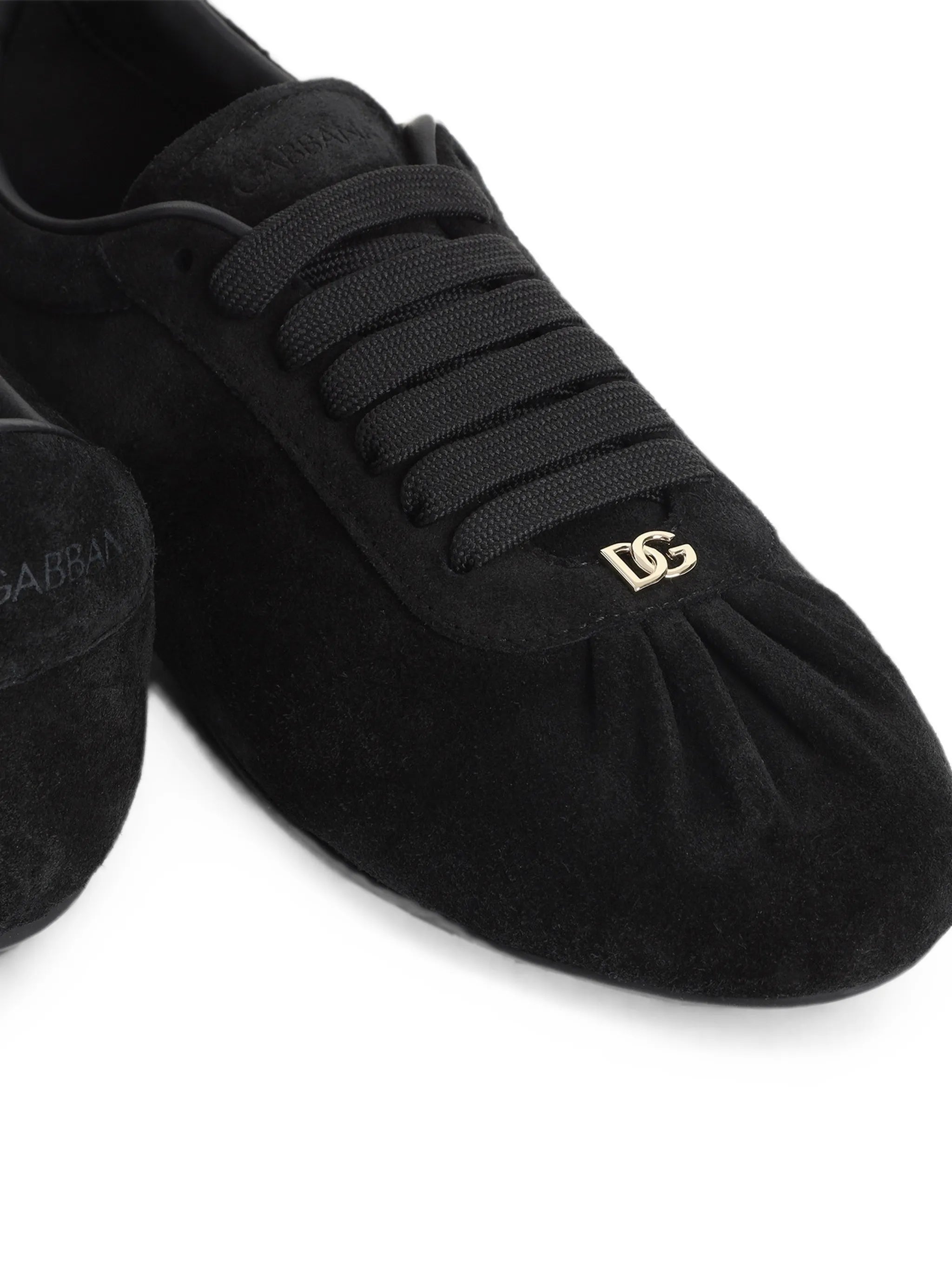 logo-plaque ruched sneakers