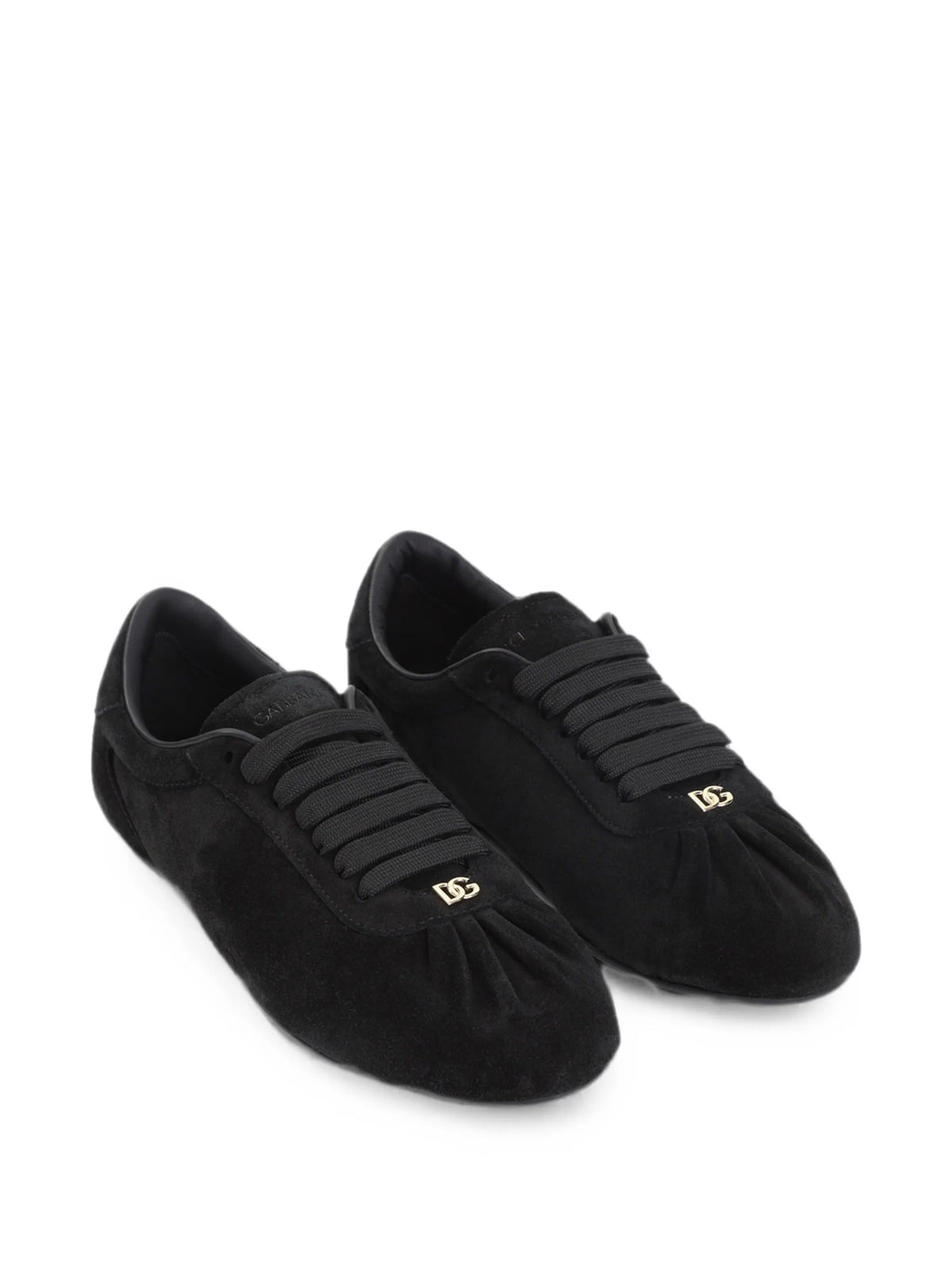 logo-plaque ruched sneakers