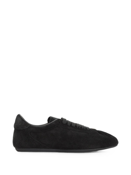 logo-plaque ruched sneakers