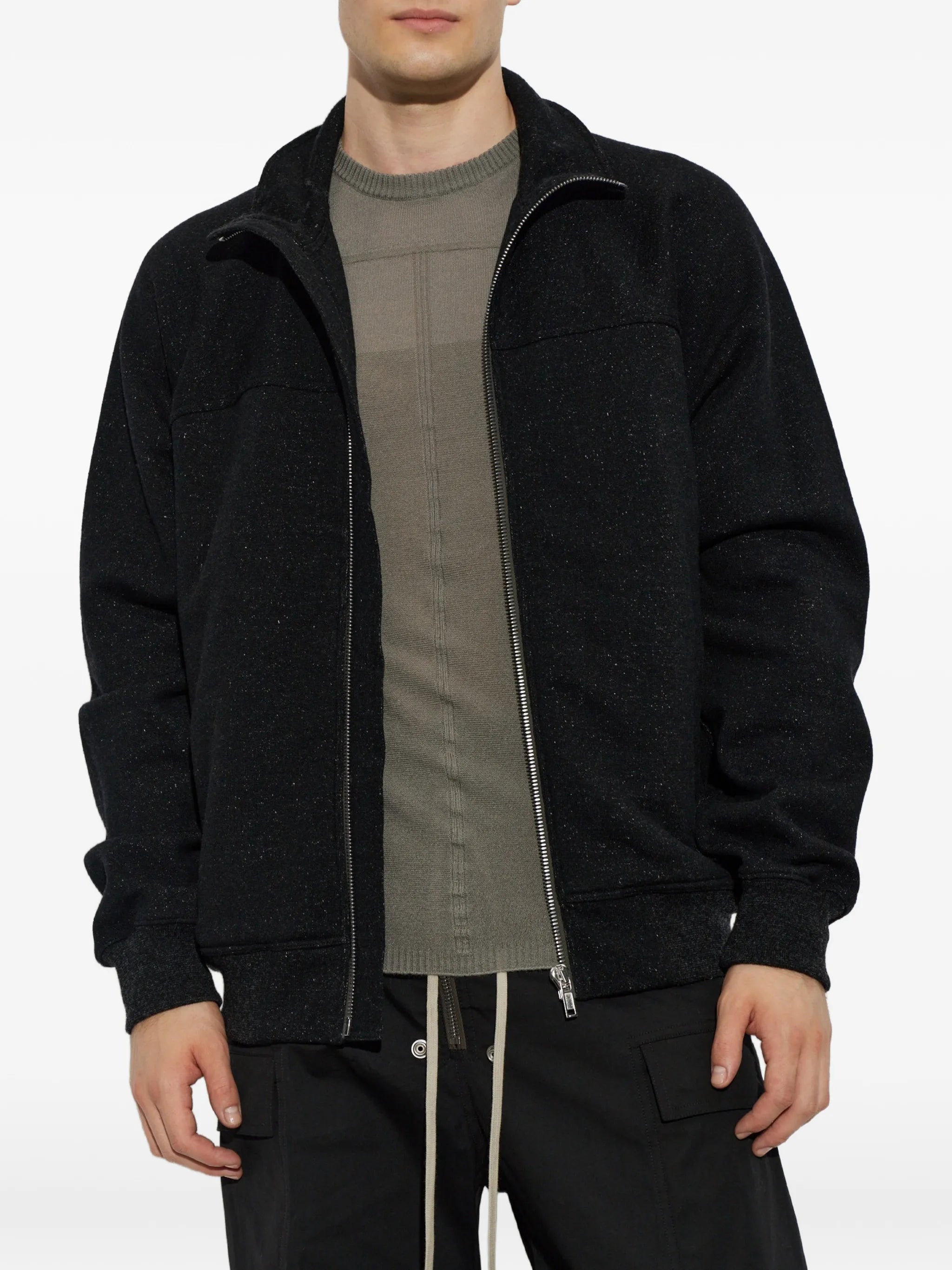 stand-up collar zip-up sweater