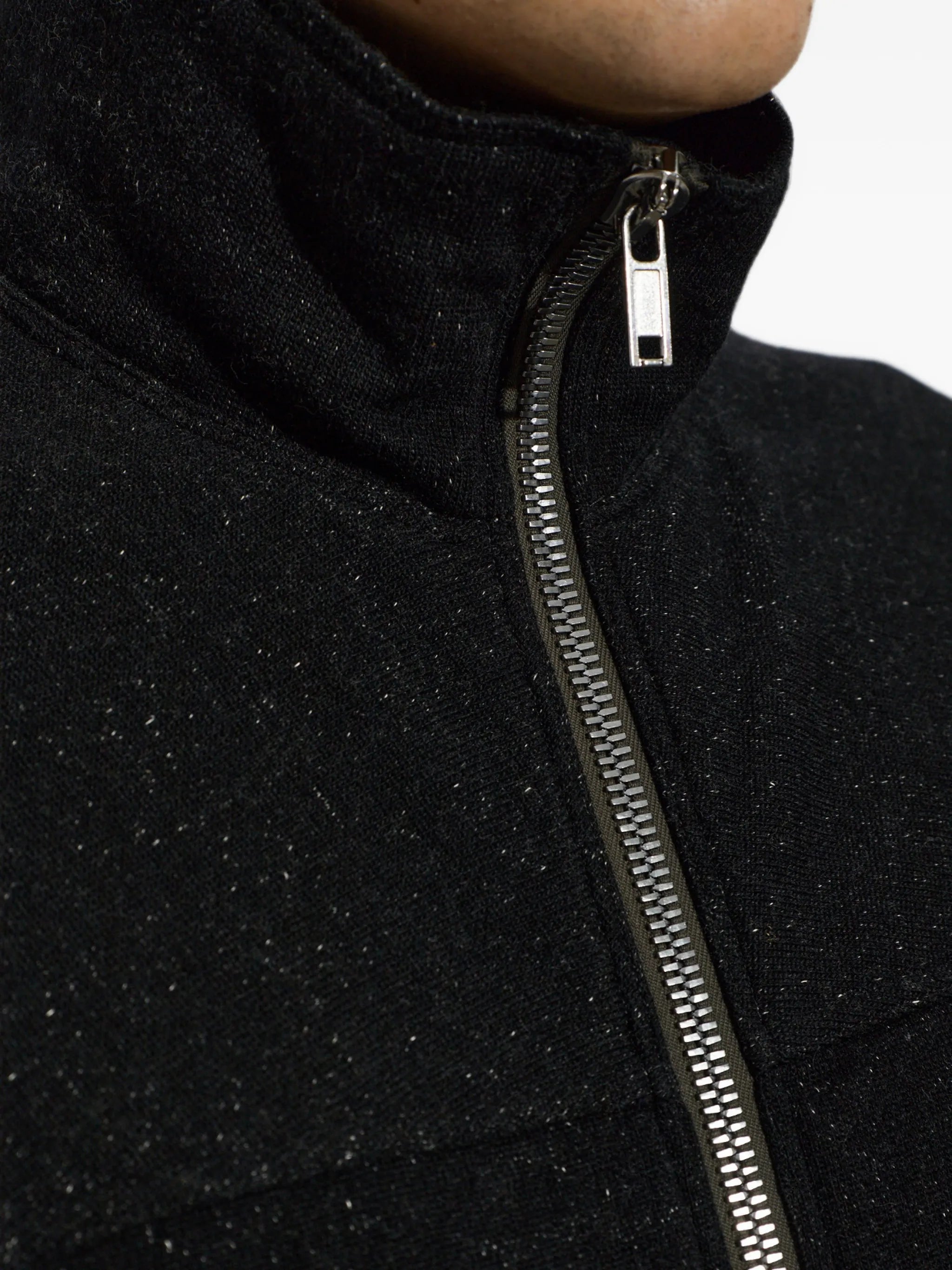 stand-up collar zip-up sweater