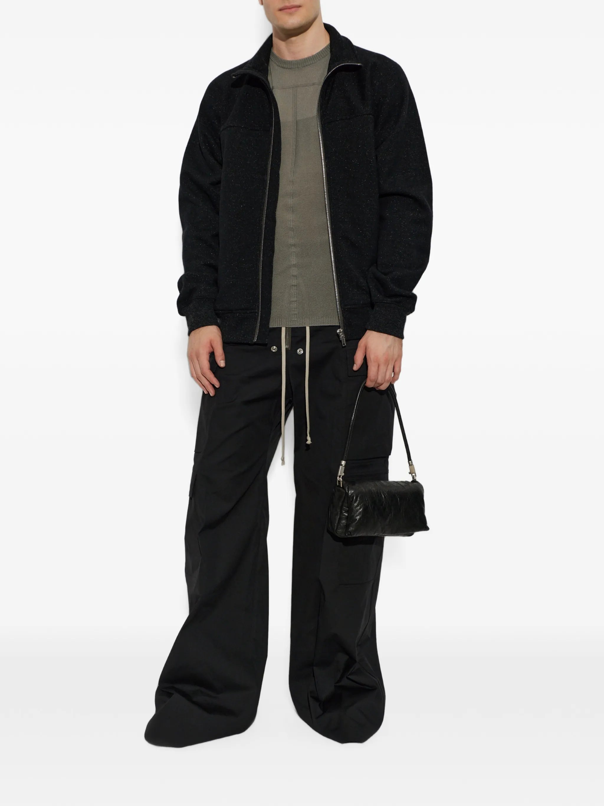 stand-up collar zip-up sweater