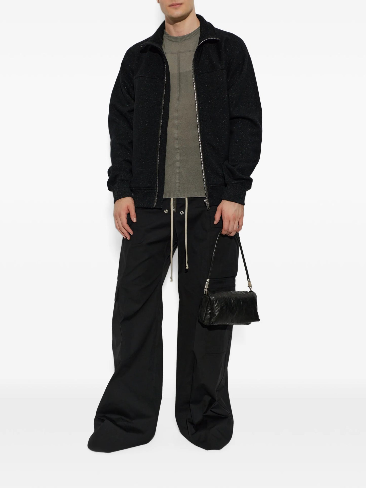 stand-up collar zip-up sweater