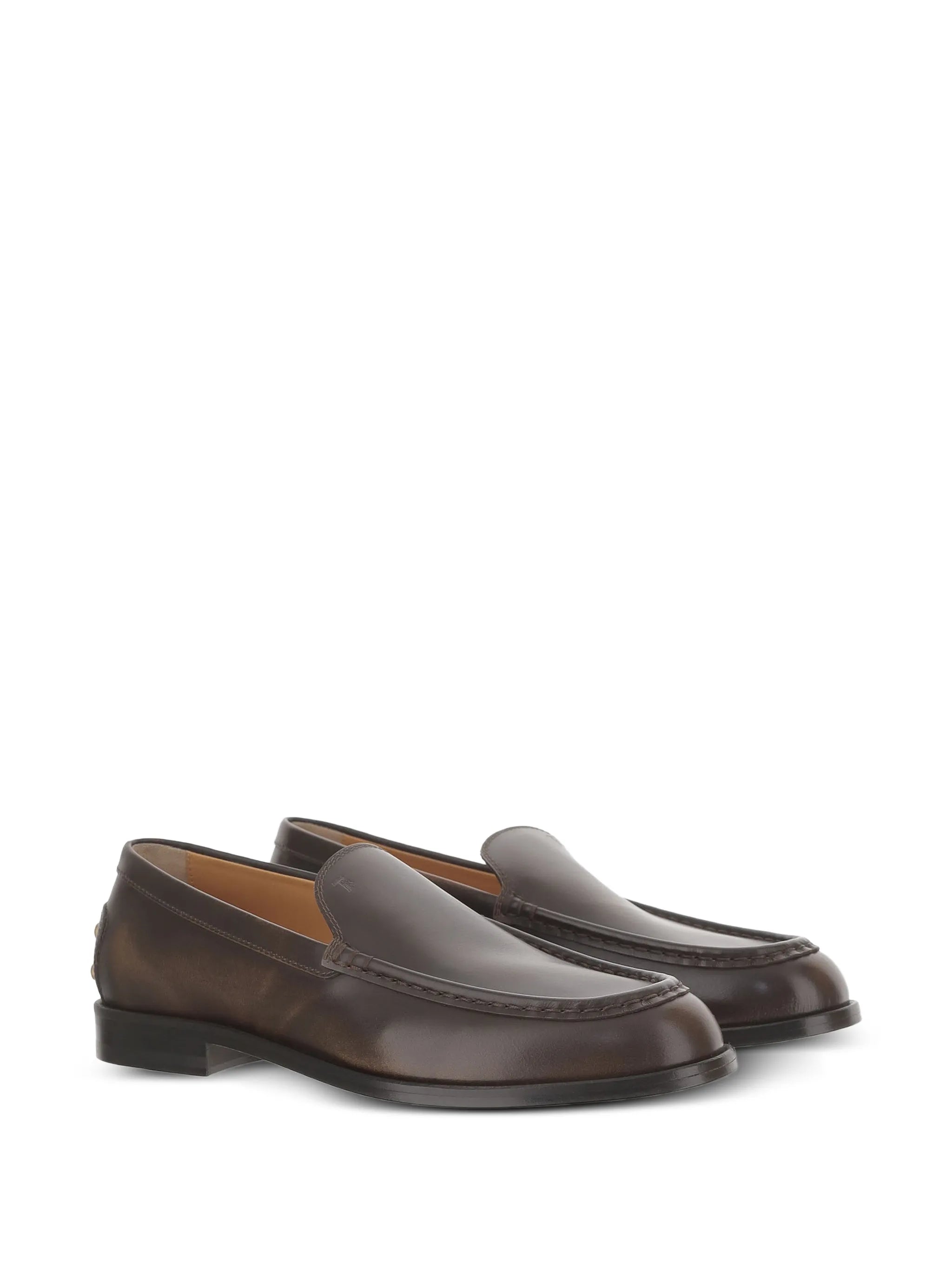 metal dots loafers in leather