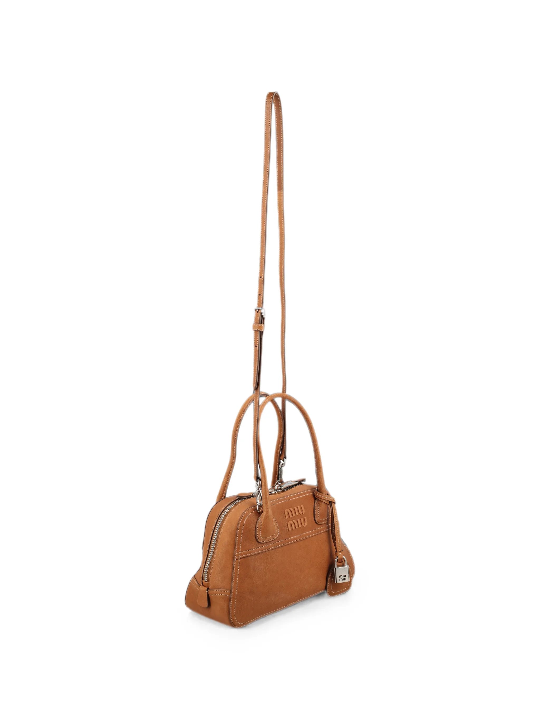 logo-embossed padlock-detail shoulder bag